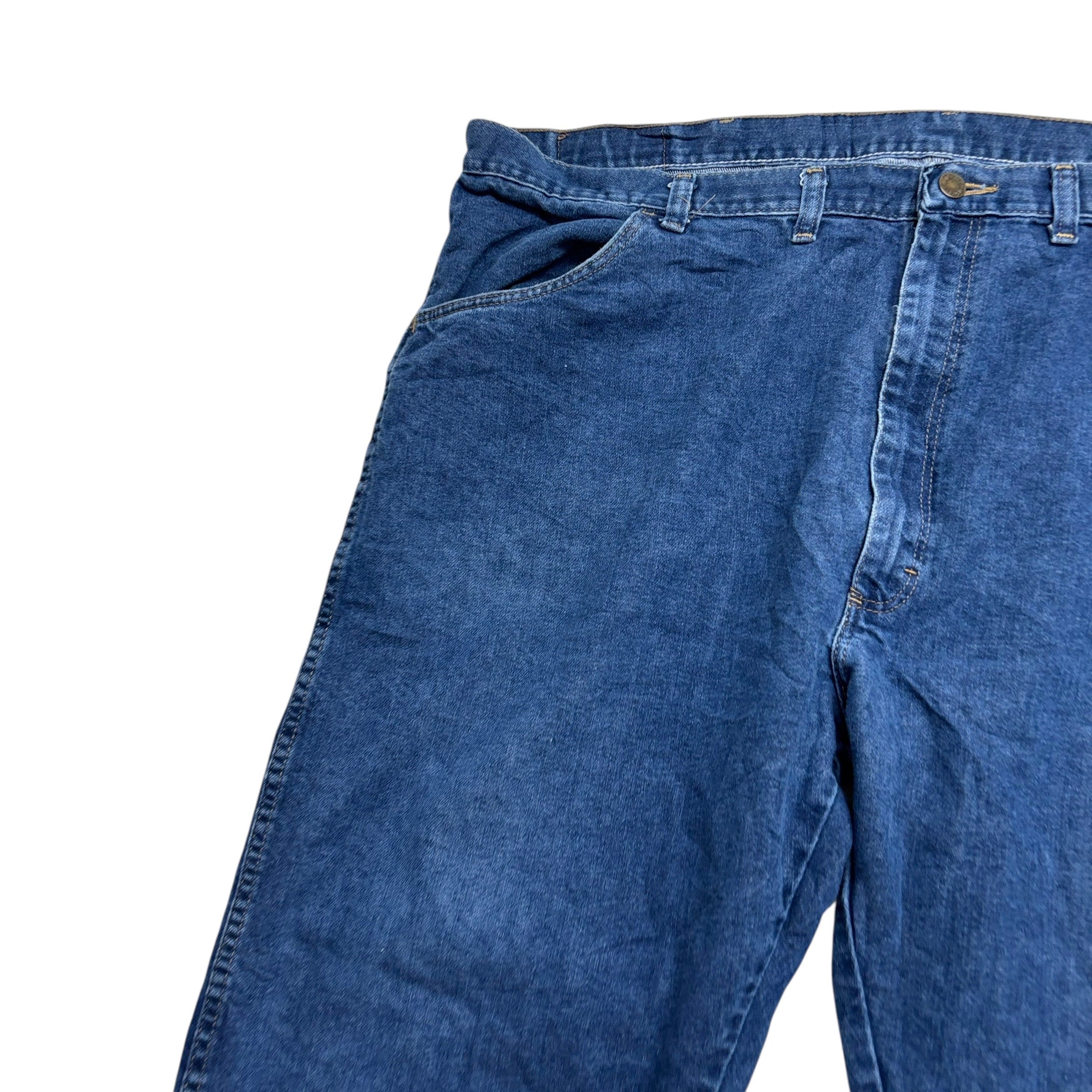 Wrangler Jeans W44 L30 Mens Mid Blue Regular Straight Fit Denim
