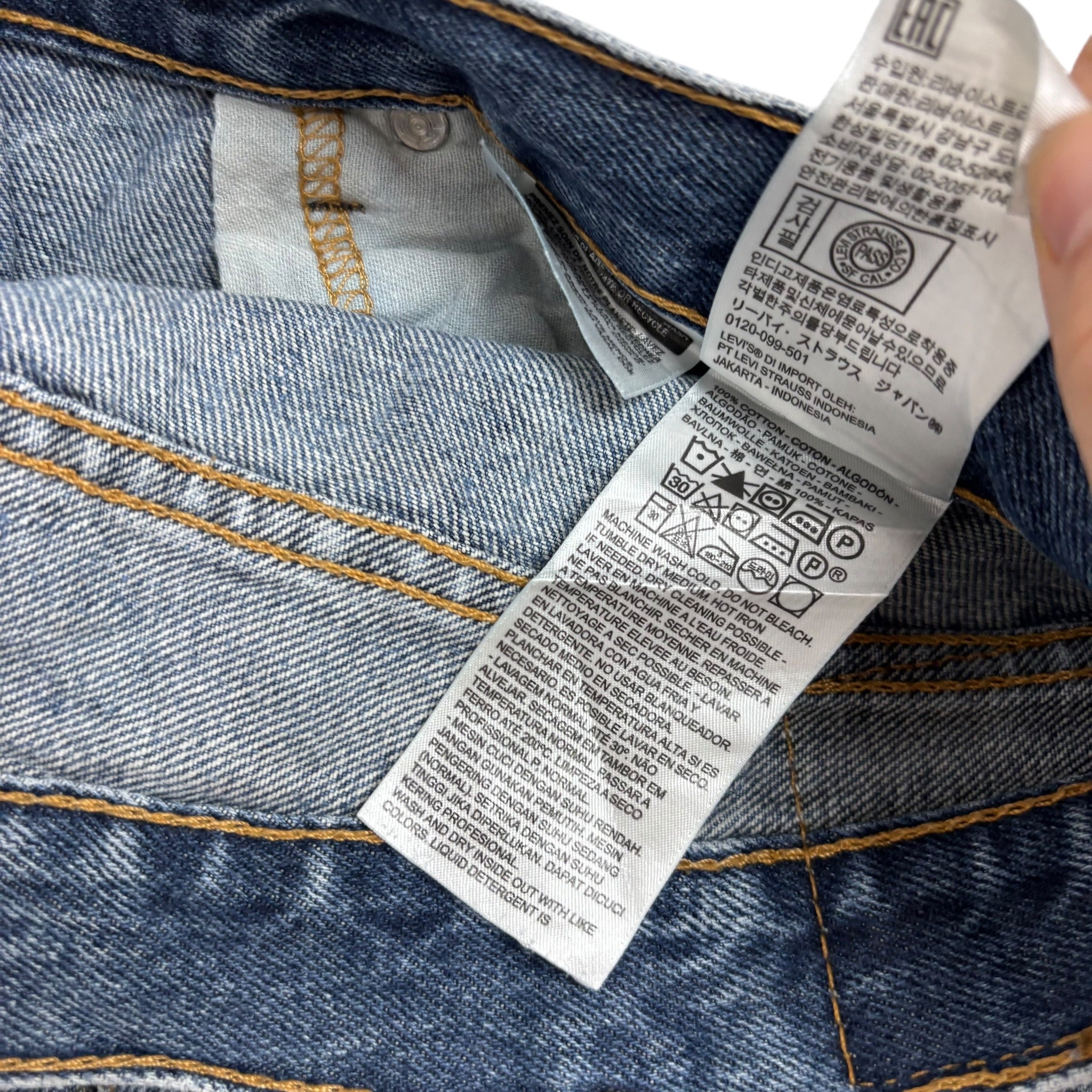 Levis 505 Jeans W38 L34 Mens Mid Blue Regular Straight Fit Denim