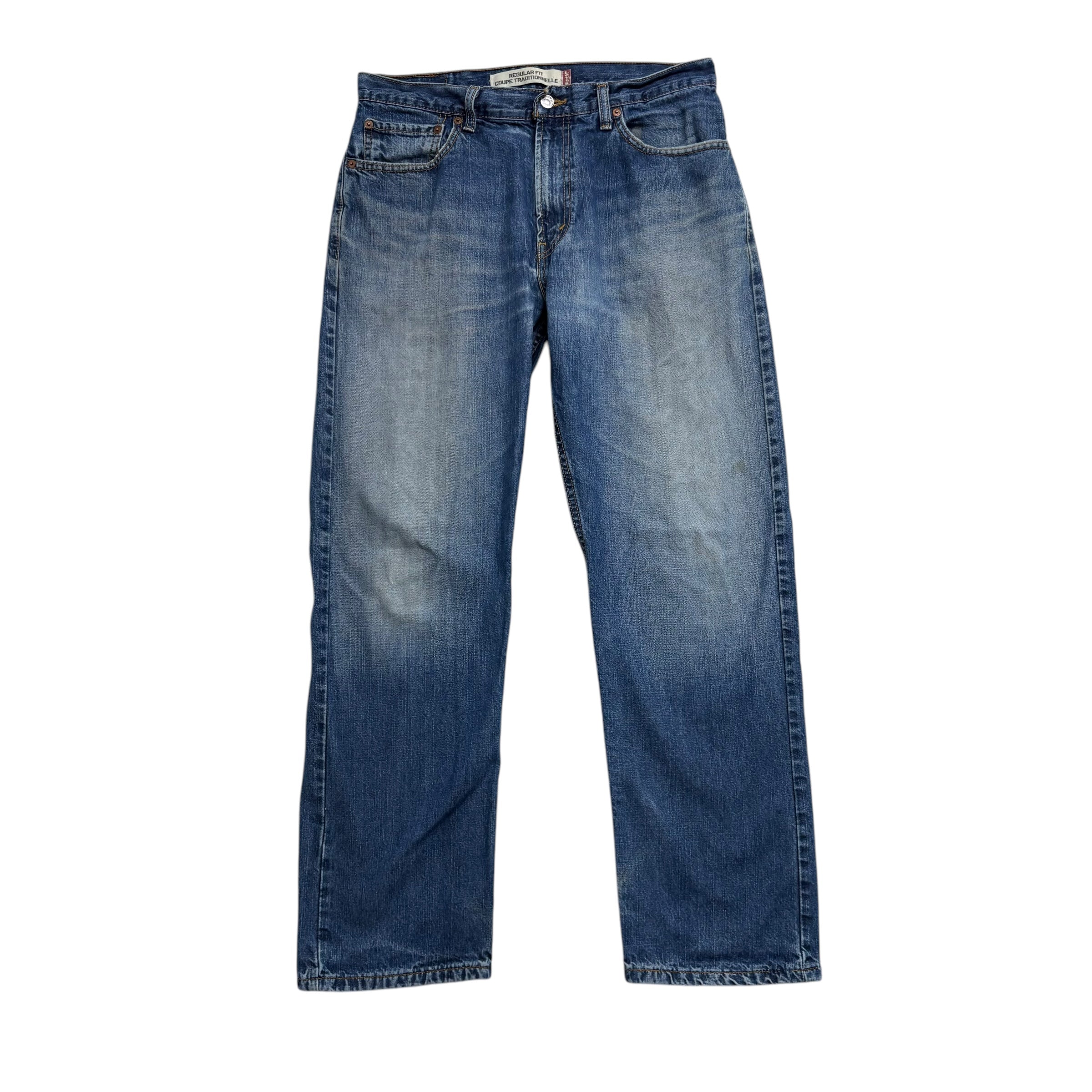Levis Jeans W33 L30 Mens Mid Blue Regular Straight Fit Vintage Denim (F)