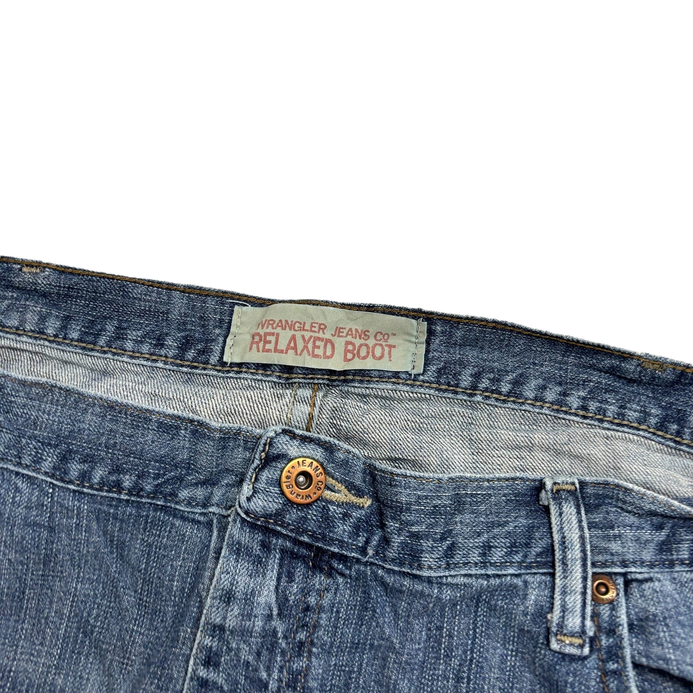 Wrangler Jeans W42 L32 Mens Mid Blue Relaxed Bootcut Fit Vintage Denim (F)