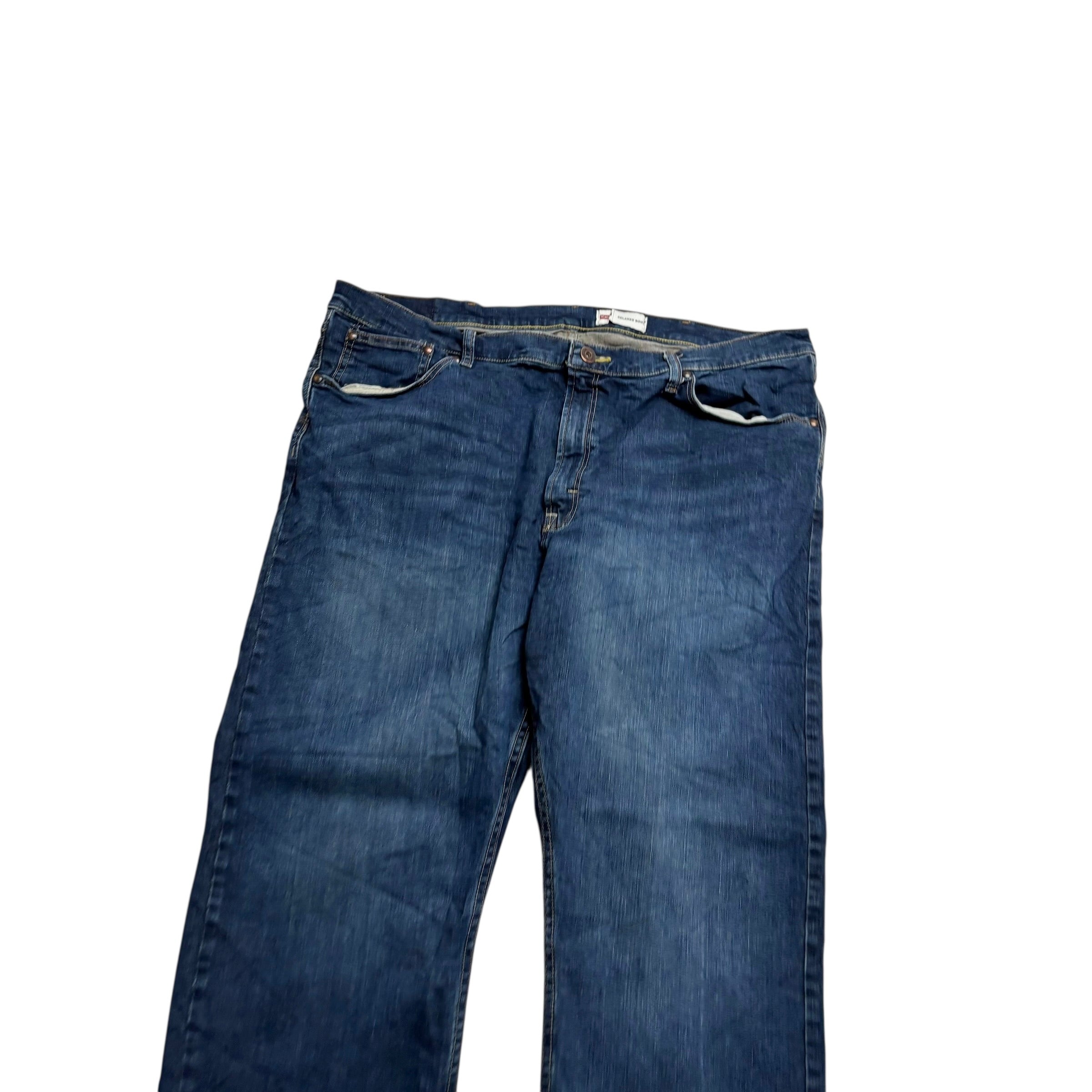 Wrangler Jeans W42 L30 Mens Dark Blue Relaxed Bootcut Fit Stretch Denim (E)