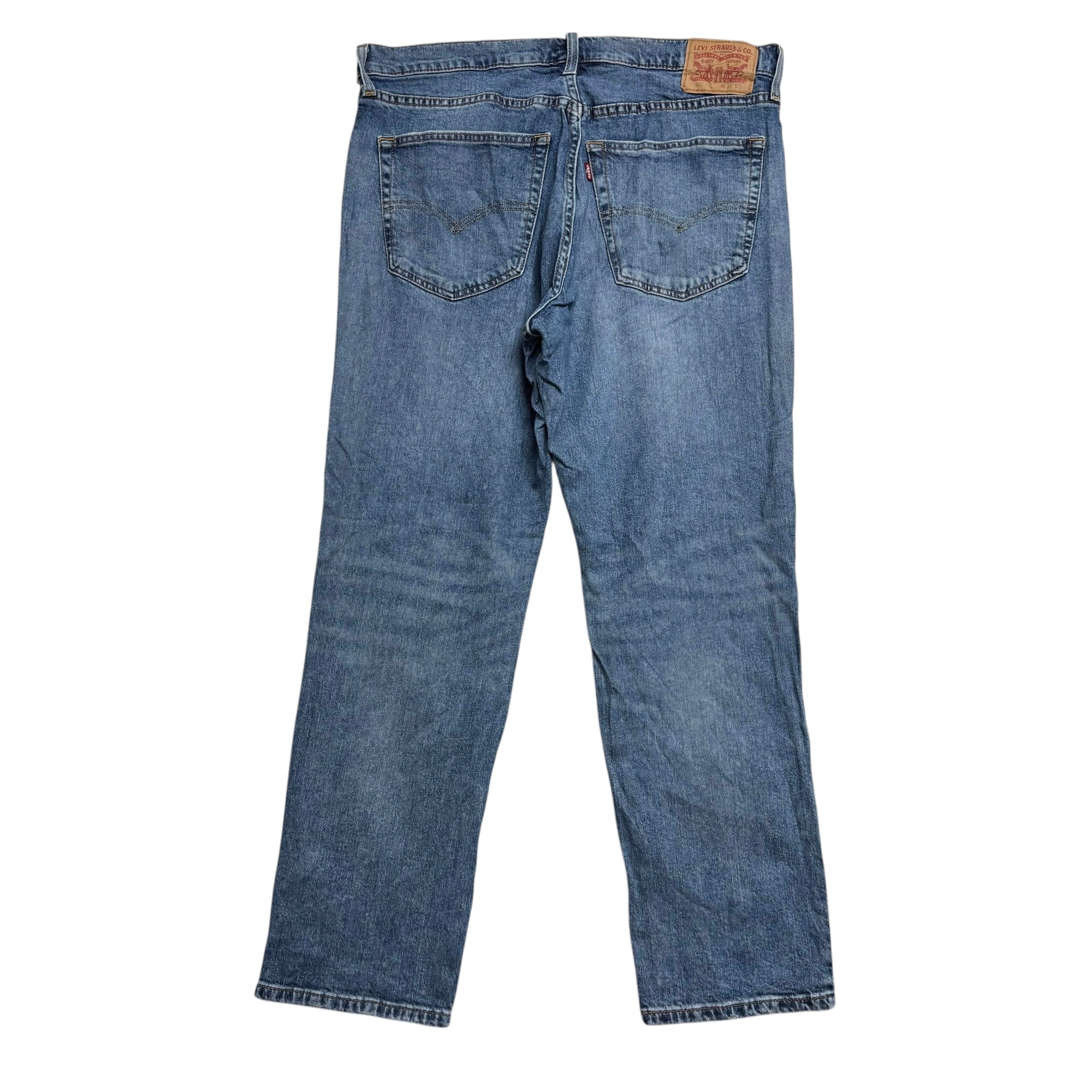 Levis 541 Jeans W36 L30 Mens Mid Blue Athletic Tapered Fit Stretch Denim (E)