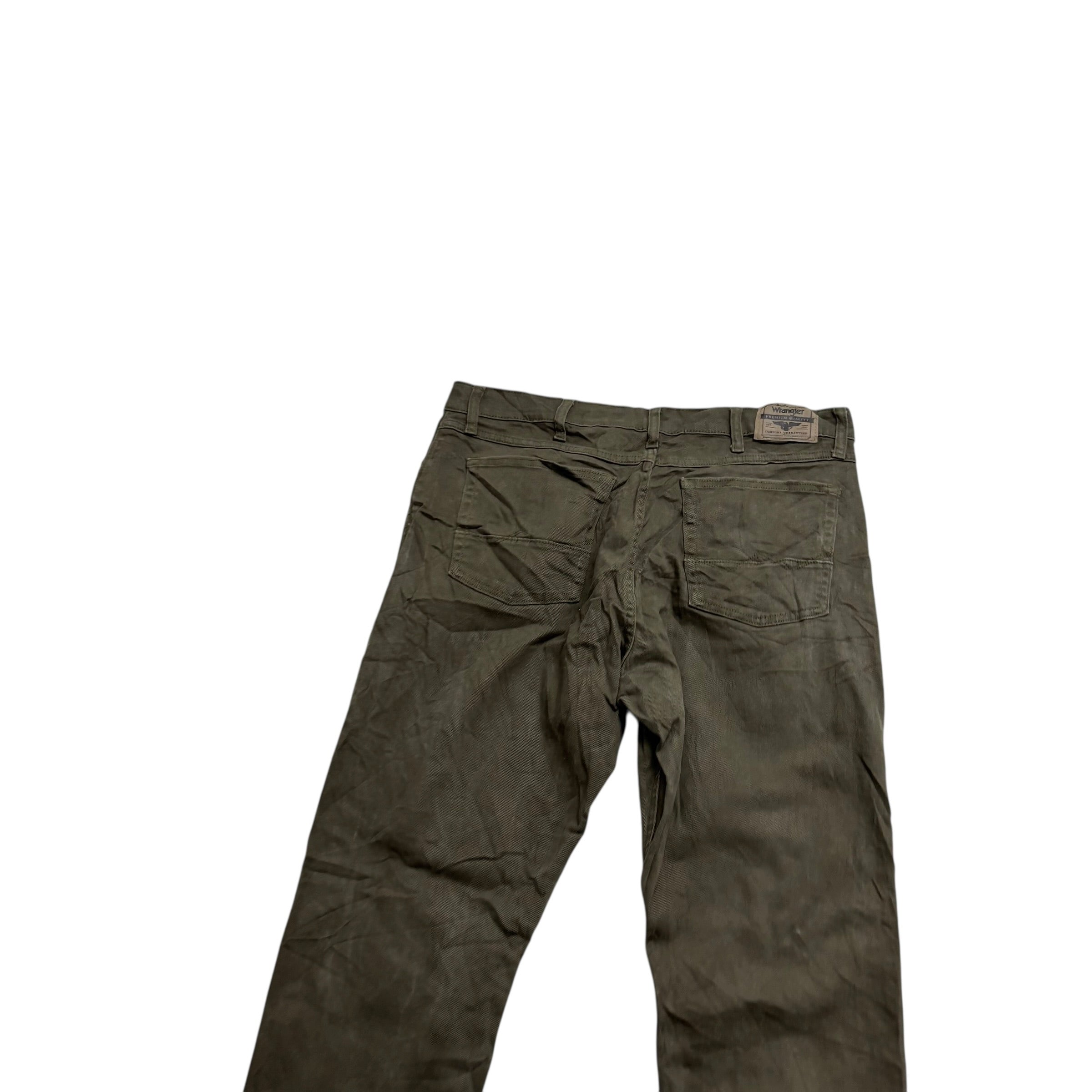 Wrangler Jeans W36 L32 Mens Green Athletic Straight Fit Stretch Denim (E)