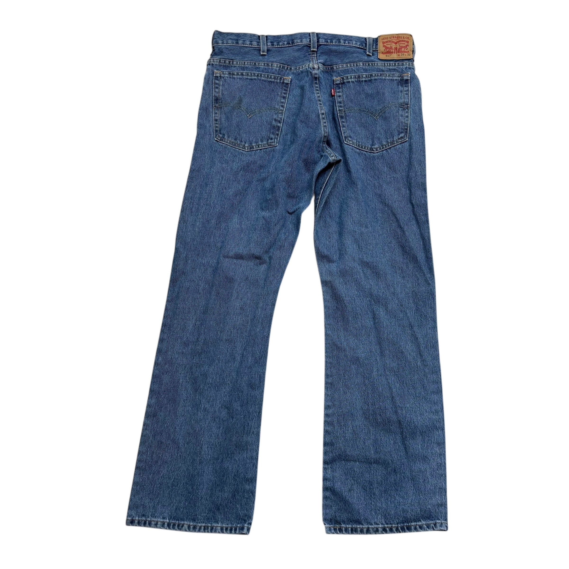 Levis 517 Jeans W38 L32 Mens Mid Blue Regular Bootcut Fit Denim (F)