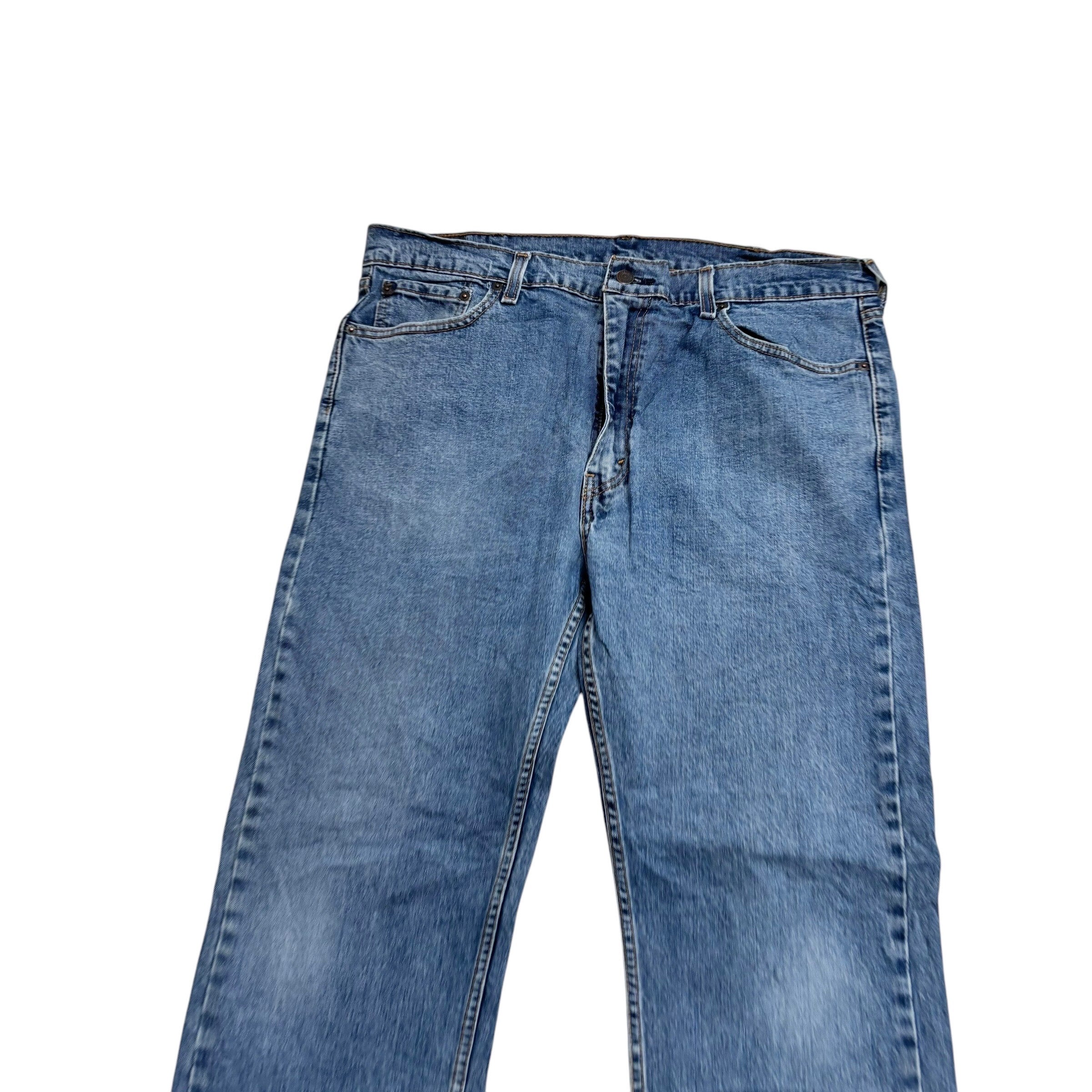 Levis 505 Jeans W38 L32 Mens Mid Blue Regular Straight Fit Stretch Denim
