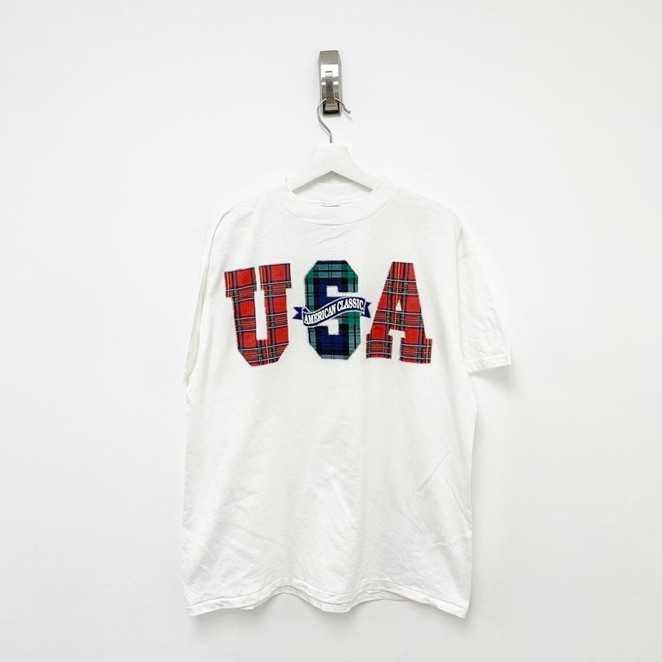 Vintage White 90s USA Graphic Tourist T Shirt Large