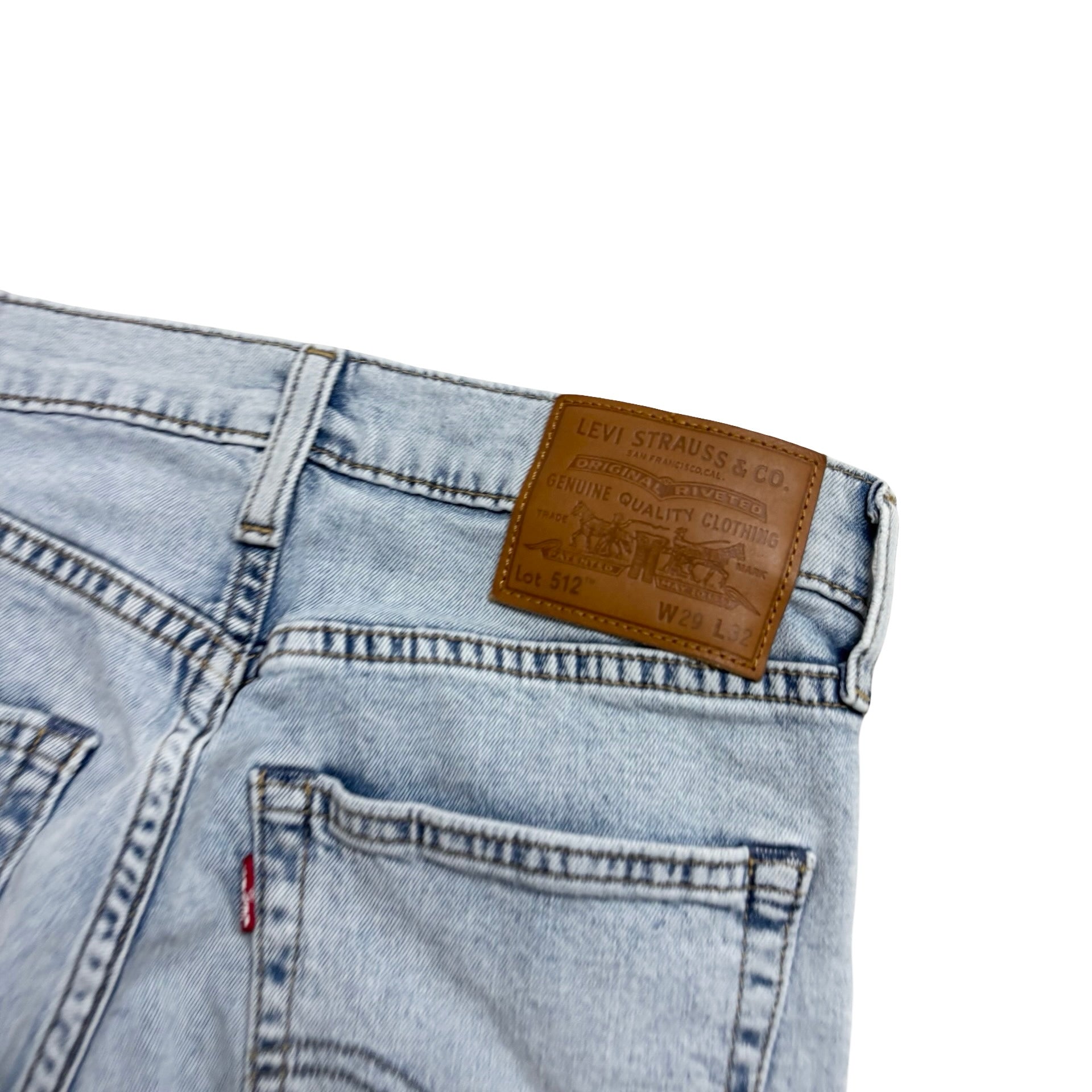Levis 512 Jeans W28 L29 Mens Light Blue Slim Tapered Fit Stretch Denim (E)