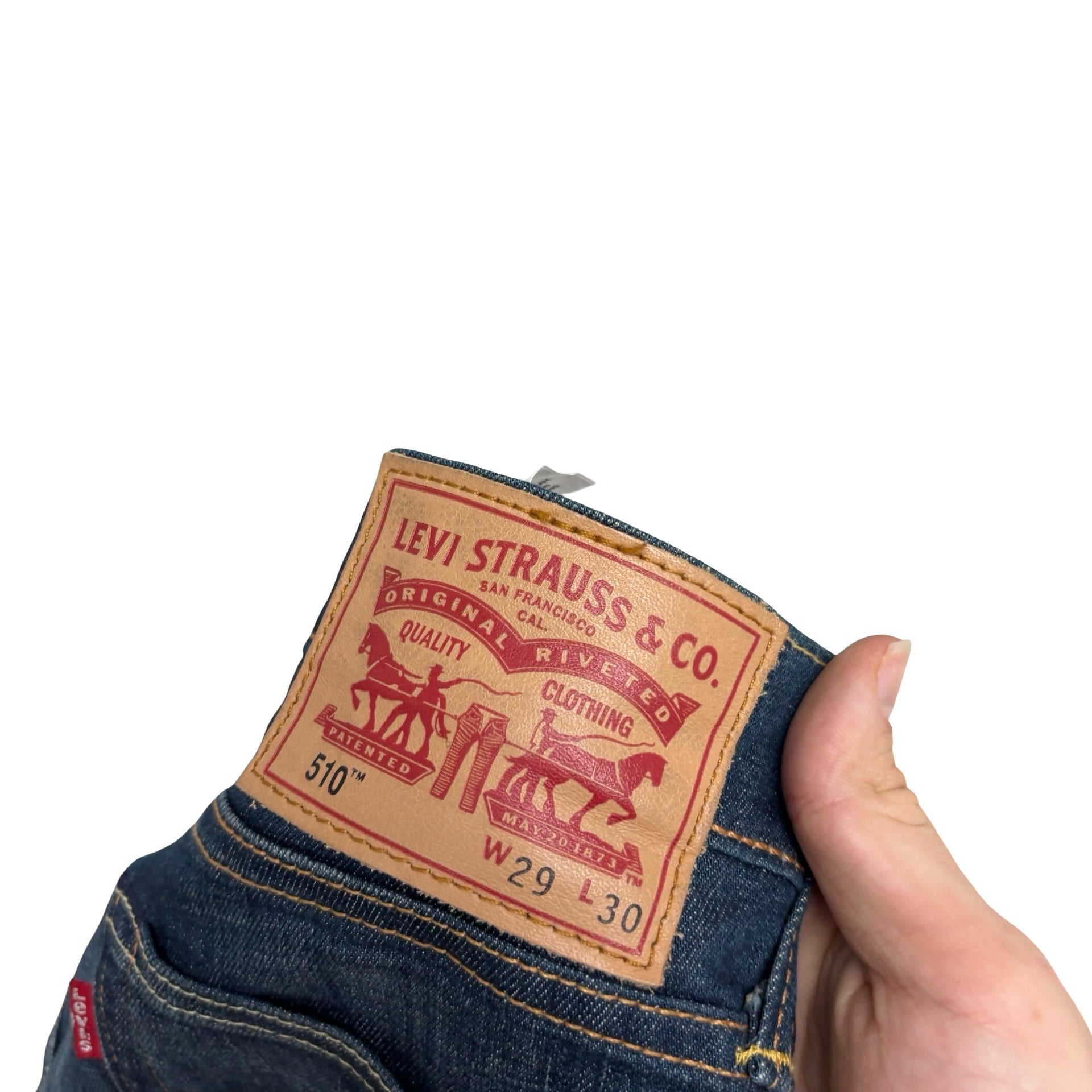Levis 510 Jeans W29 L30 Mens Dark Blue Skinny Fit Stretch Denim (E)