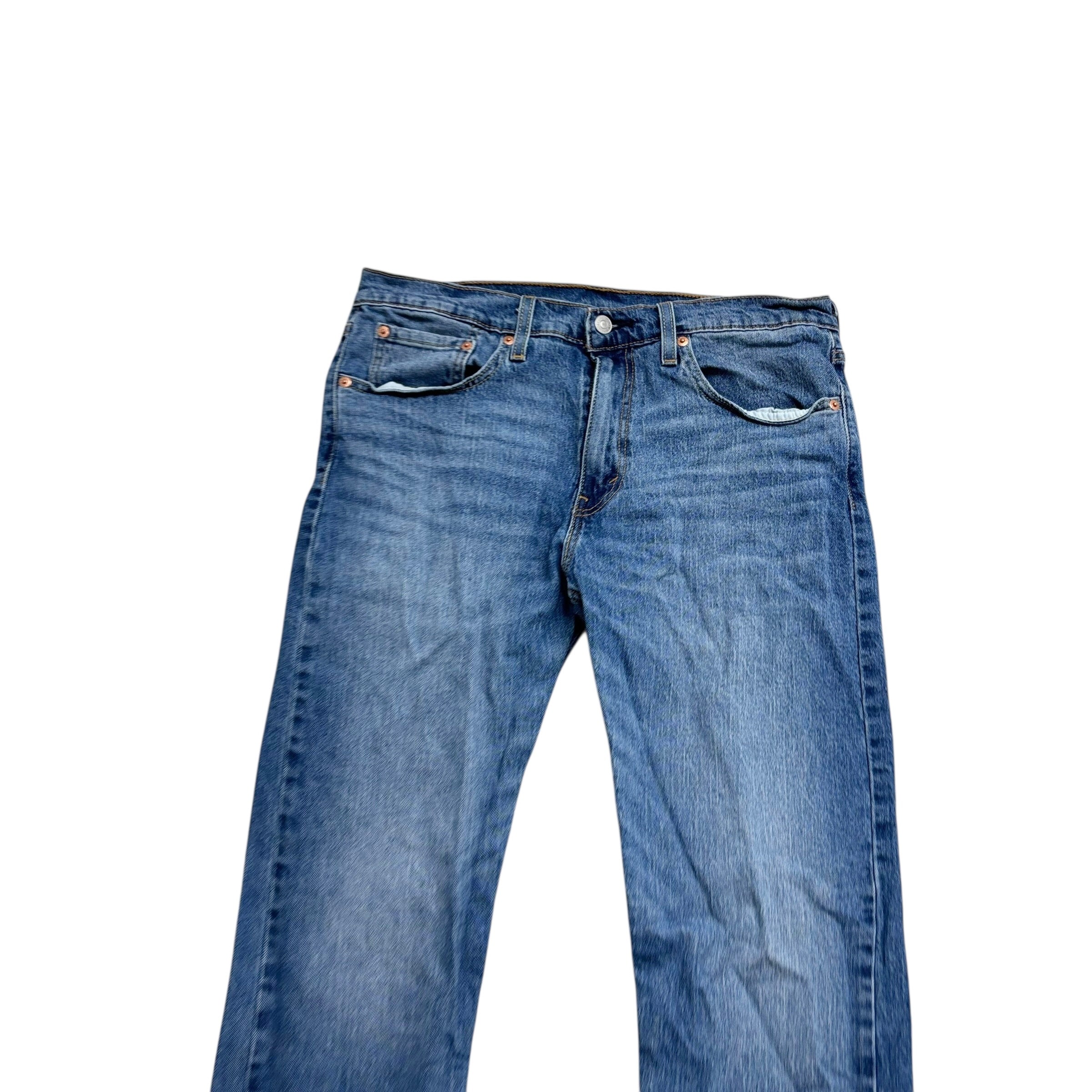 Levis 502 Jeans W33 L29 Mens Mid Blue Regular Tapered Fit Stretch Denim (E)