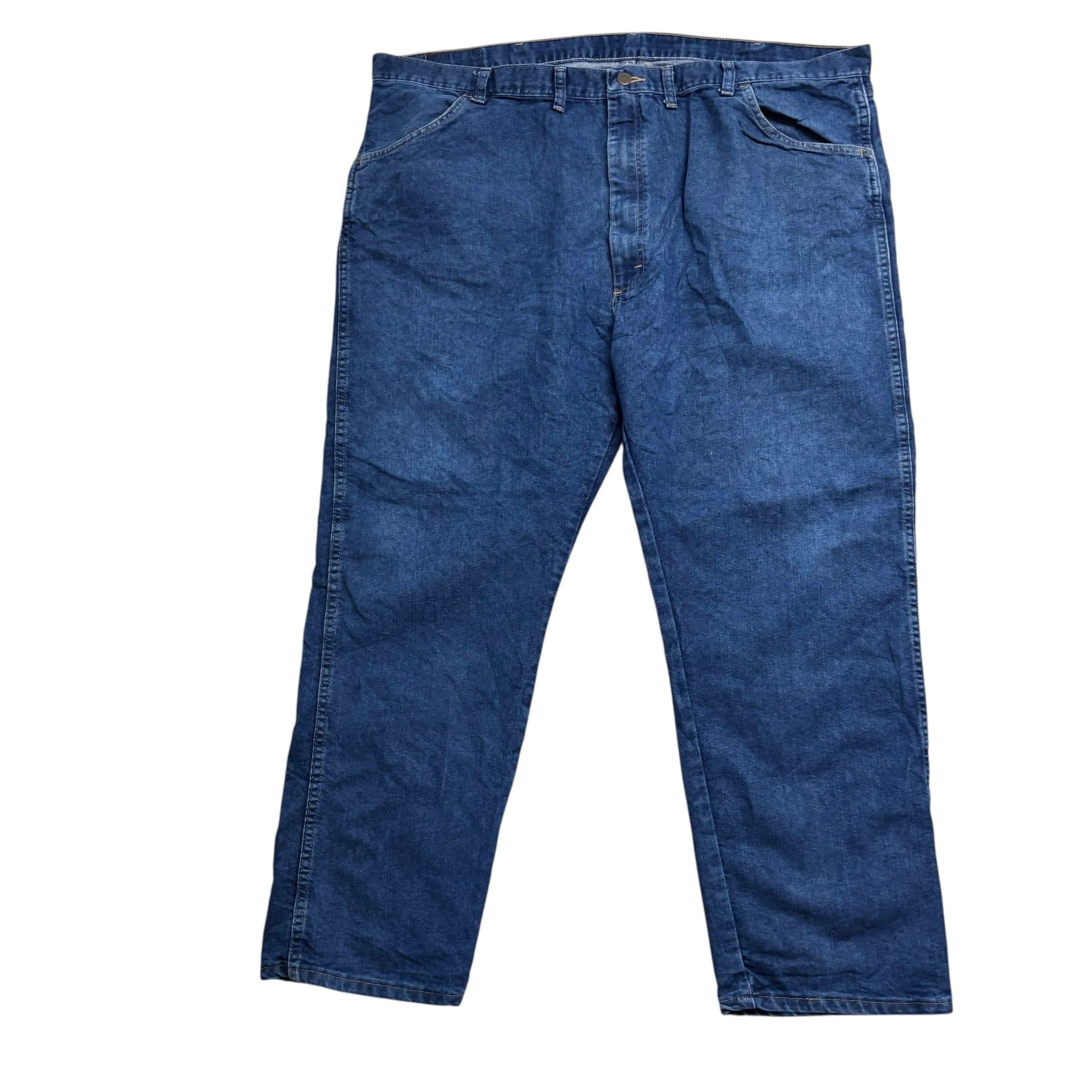 Wrangler Jeans W46 L30 Mens Dark Blue Relaxed Straight Fit Denim (E)