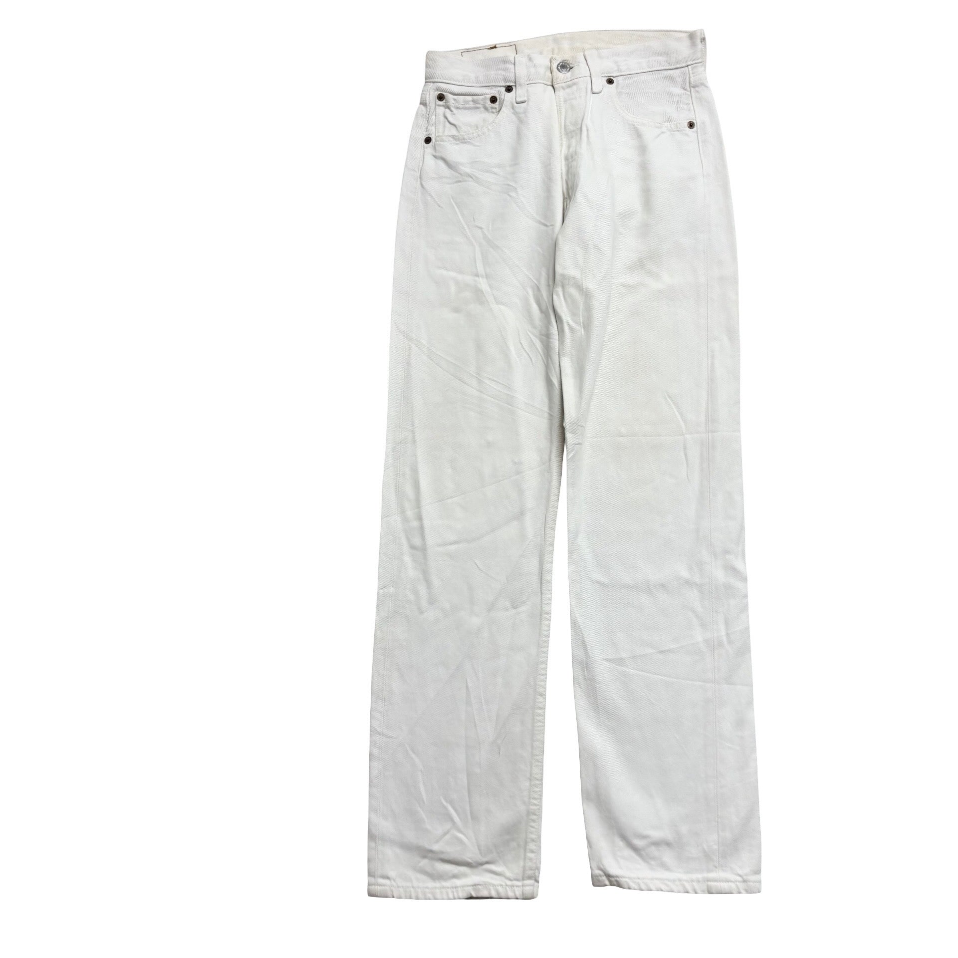 Levis 501 Jeans W27 L30 Mens White Regular Straight Fit Vintage Denim
