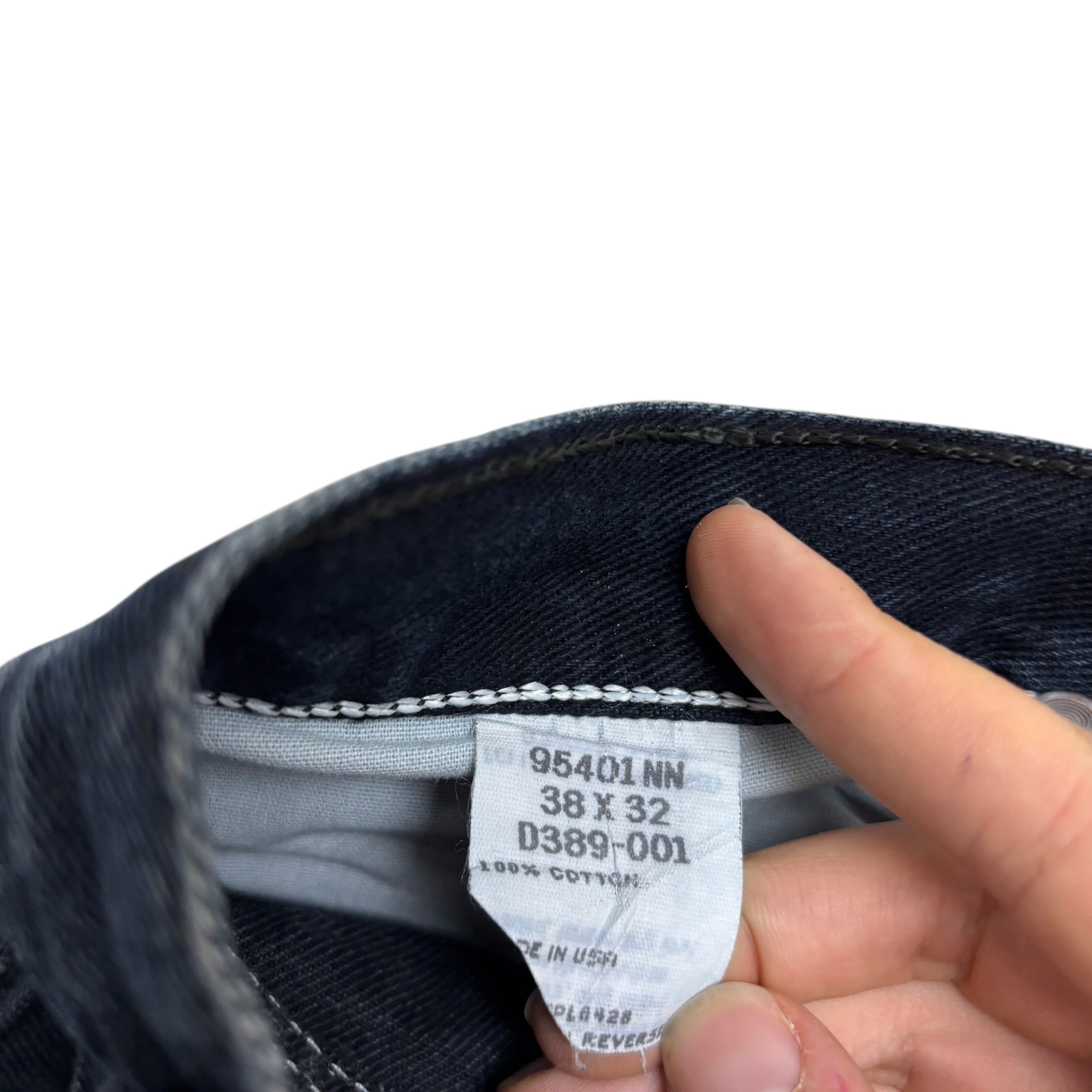 Wrangler Jeans W38 L32 Mens Navy Blue Relaxed Tapered Made In USA Vintage (E)