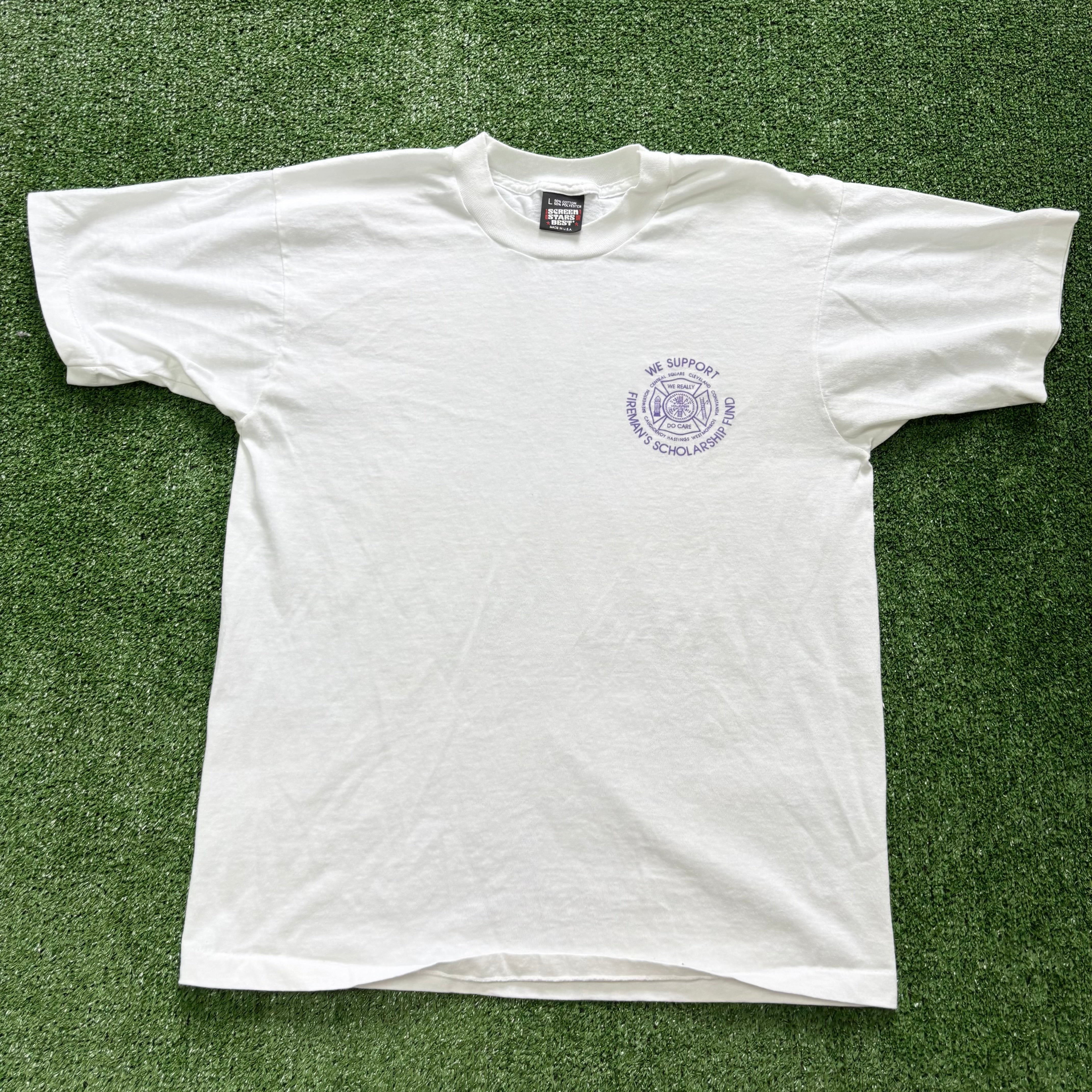 Vintage T Shirt Mens Medium White Single Stitch Graphic Print 90s USA (E)