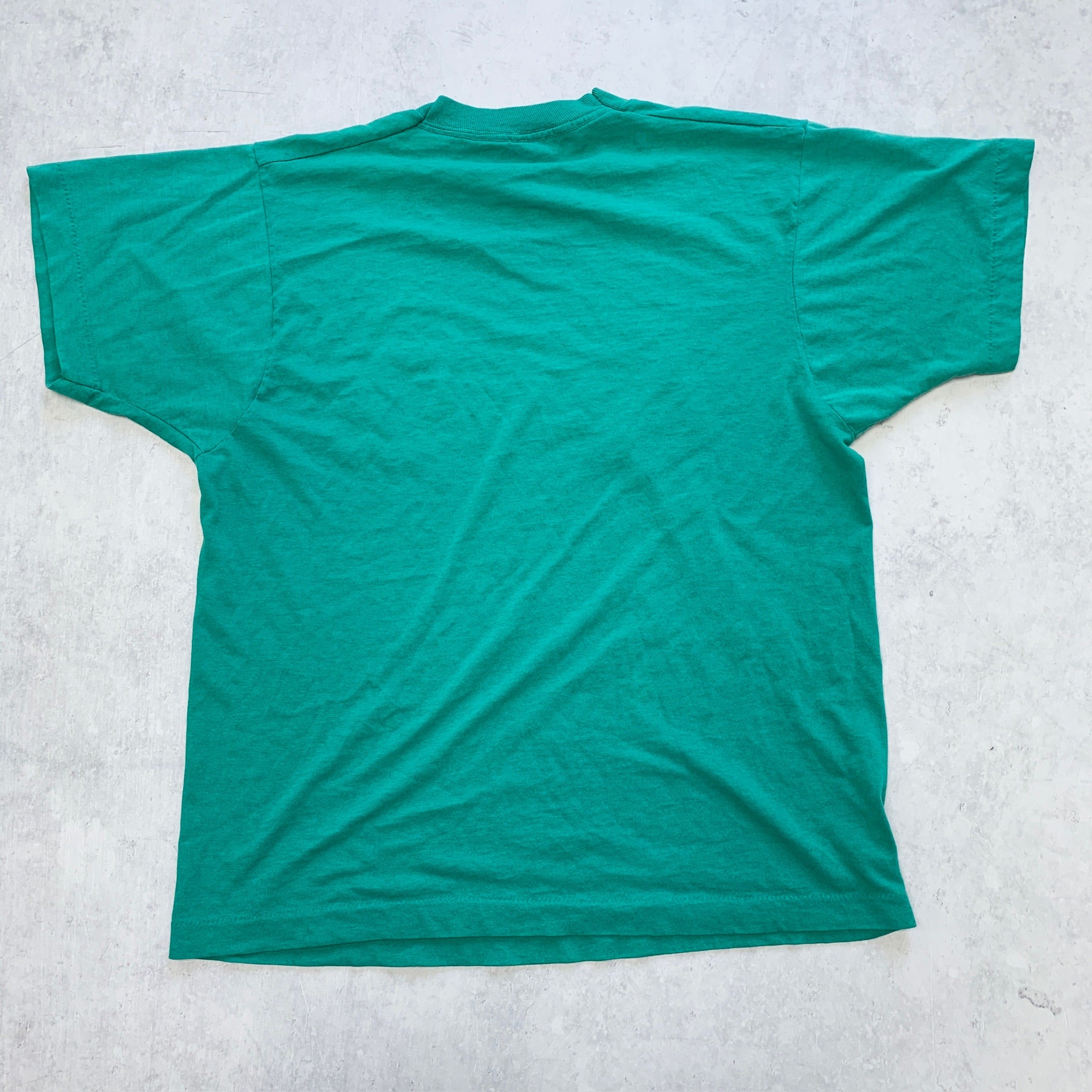 Vintage T Shirt Mens Small Green Teal Single Stitch Graphic Print 80s Beer