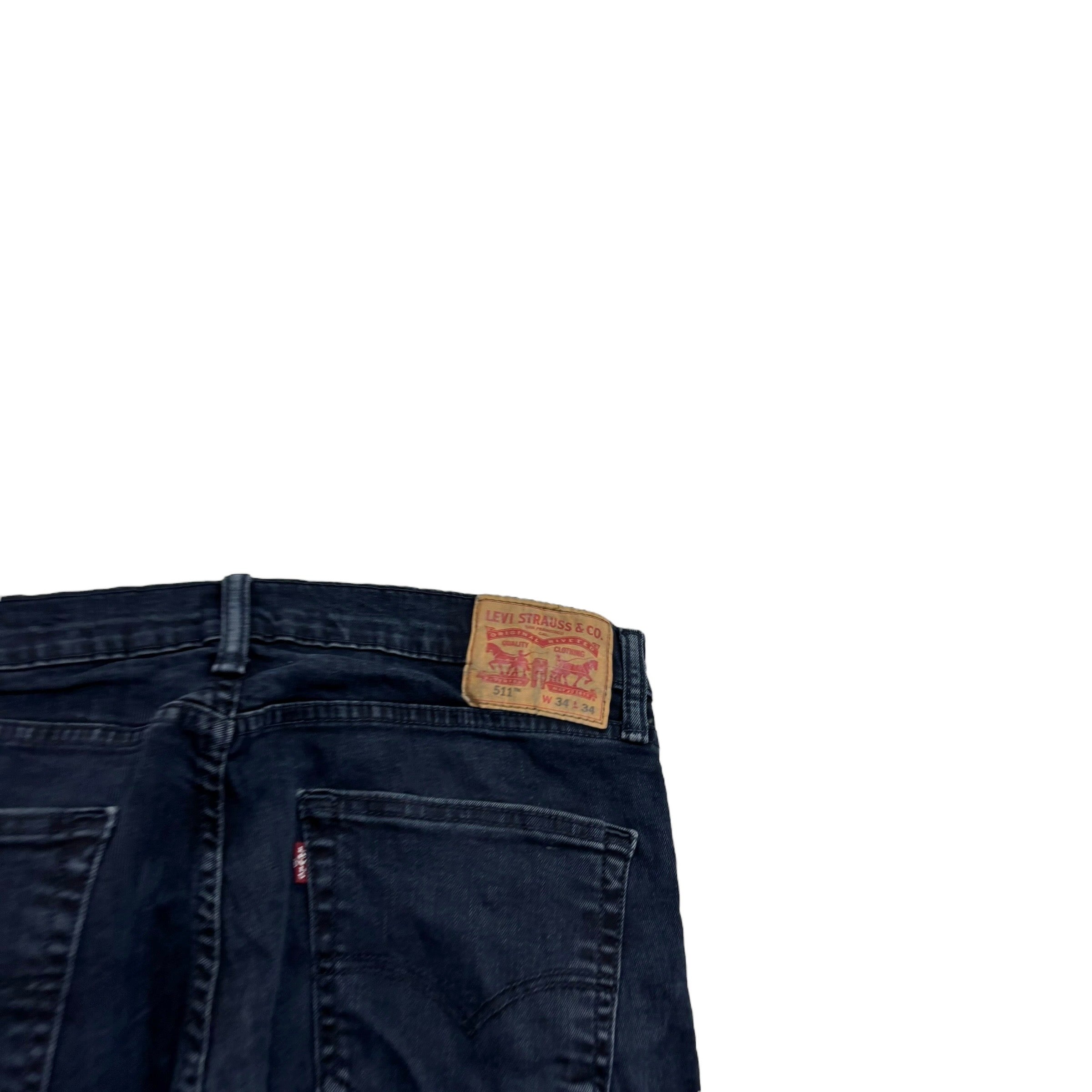 Levis 511 Jeans W34 L34 Mens Navy Blue Slim Fit Stretch Denim