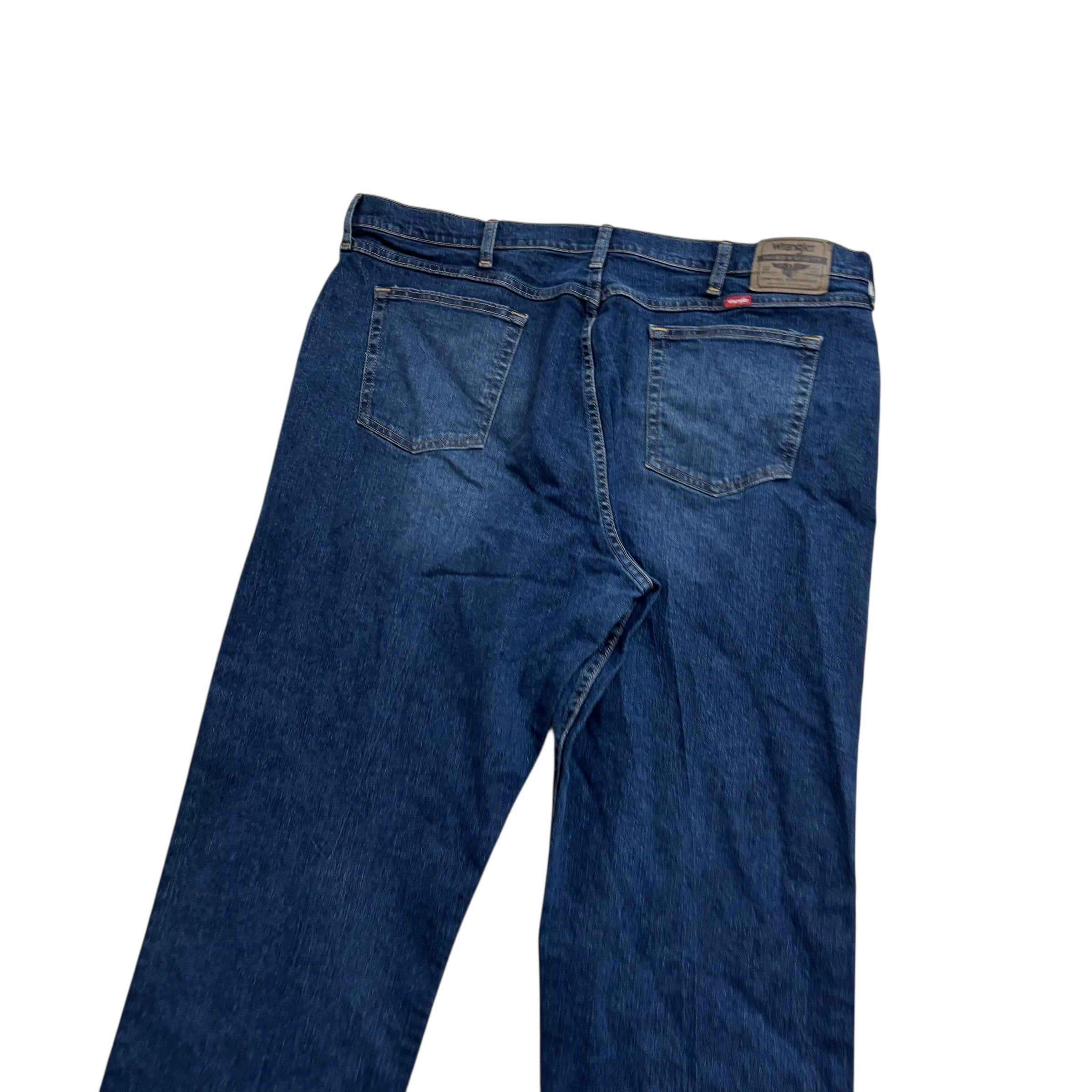 Wrangler Jeans W42 L32 Mens Dark Blue Relaxed Straight Fit Stretch Denim (E)