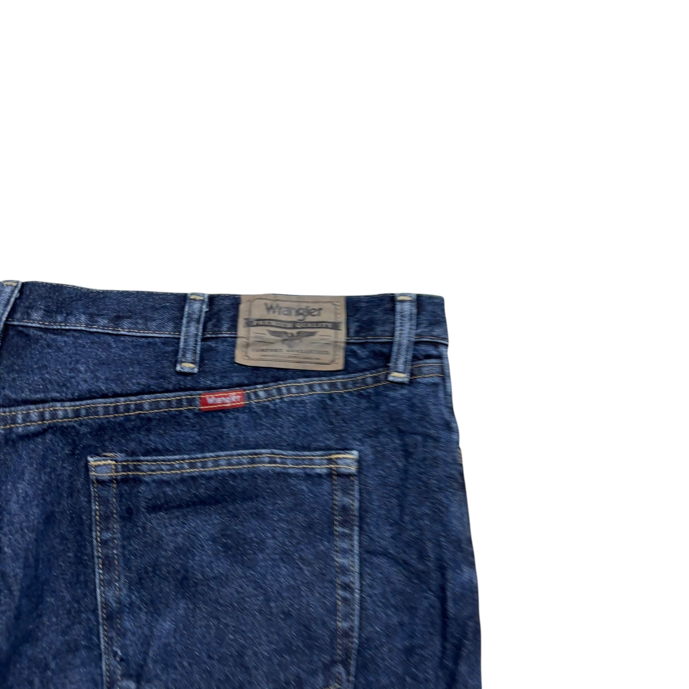 Wrangler Jeans W44 L30 Mens Dark Blue Regular Straight Fit Denim