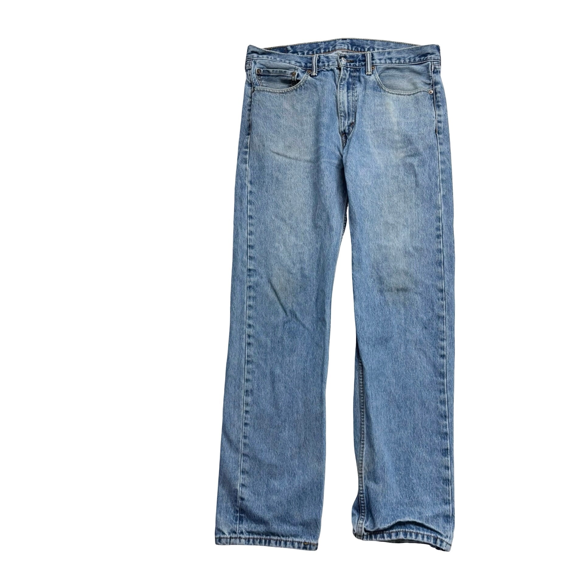 Levis 505 Jeans W36 L34 Mens Light Blue Regular Straight Fit Denim (F)