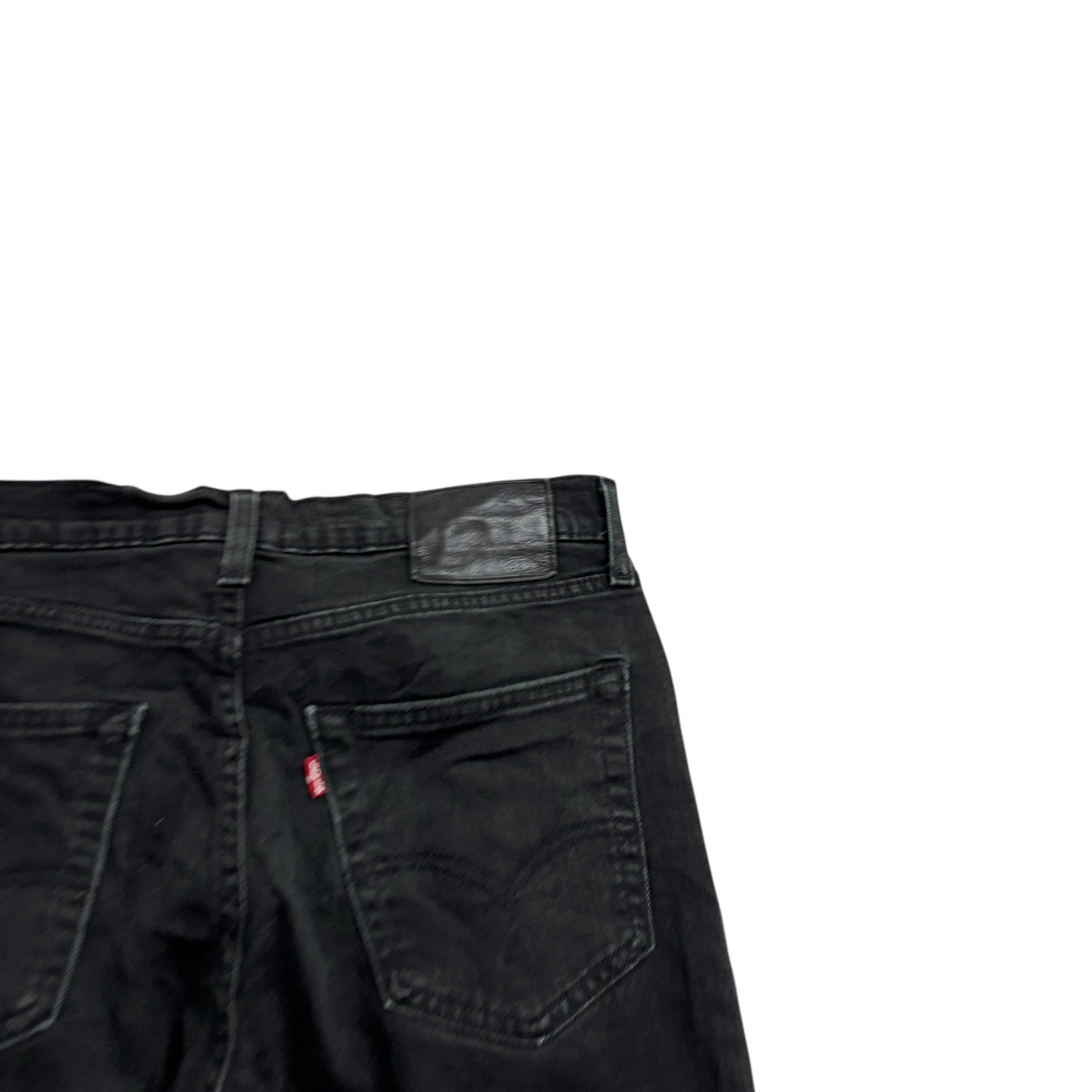 Levis 502 Jeans W32 L33 Mens Black Regular Tapered Fit Stretch Premium Denim