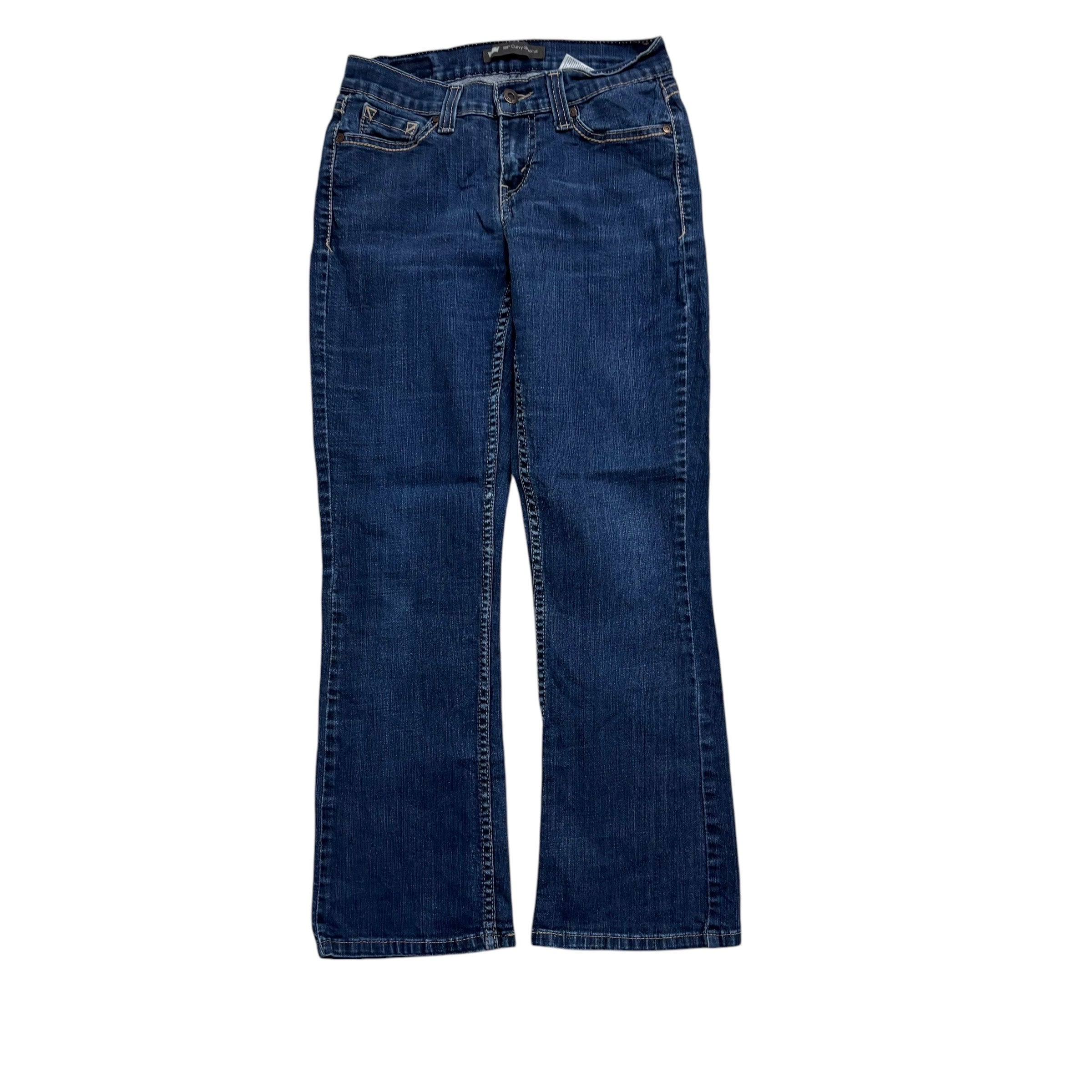 Levis 529 Jeans W28 L29 Womens Mid Blue Curvy Bootcut Y2K Stretch Denim (E)