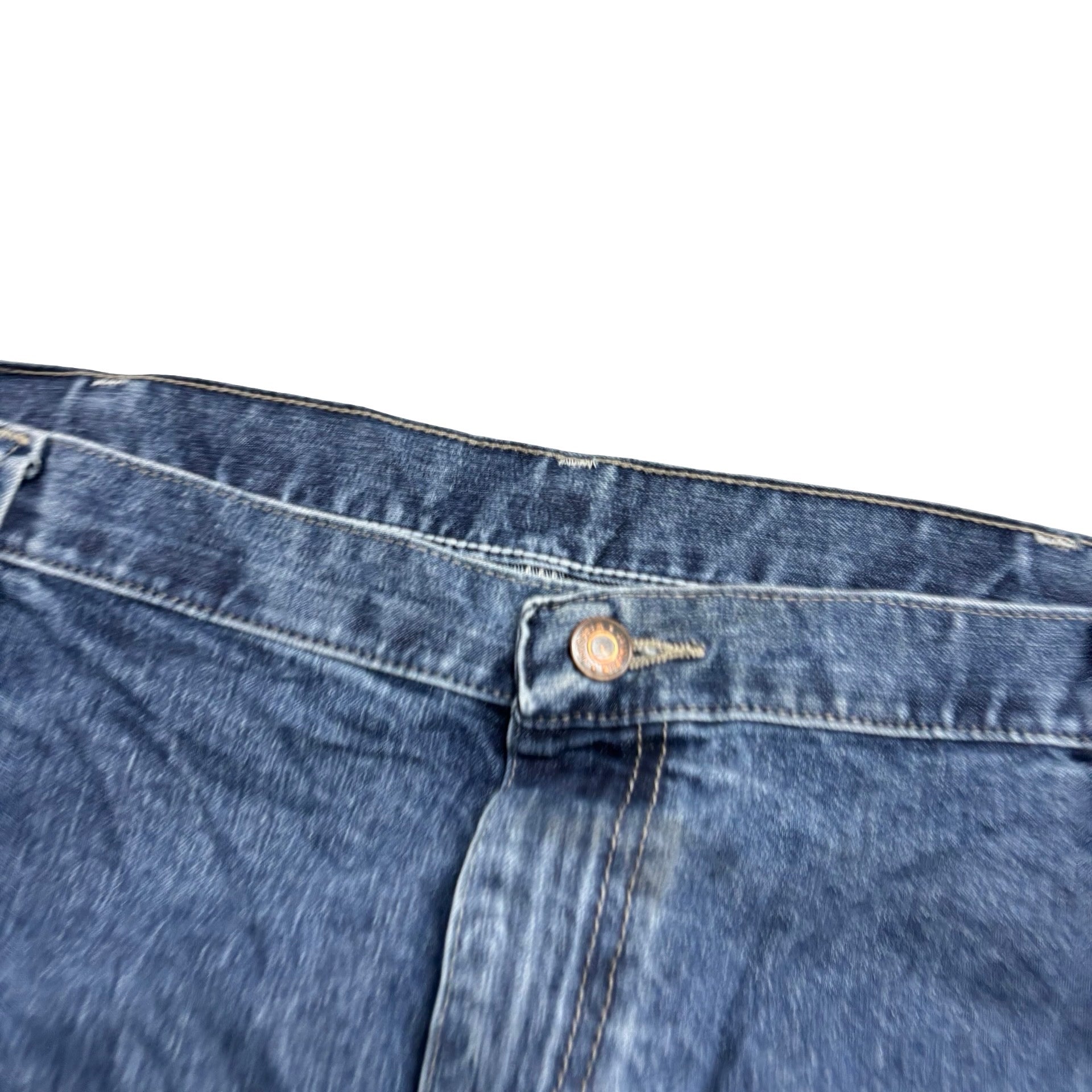 Wrangler Carpenter Jeans W42 L30 Mens Dark Blue Relaxed Straight Fit Denim