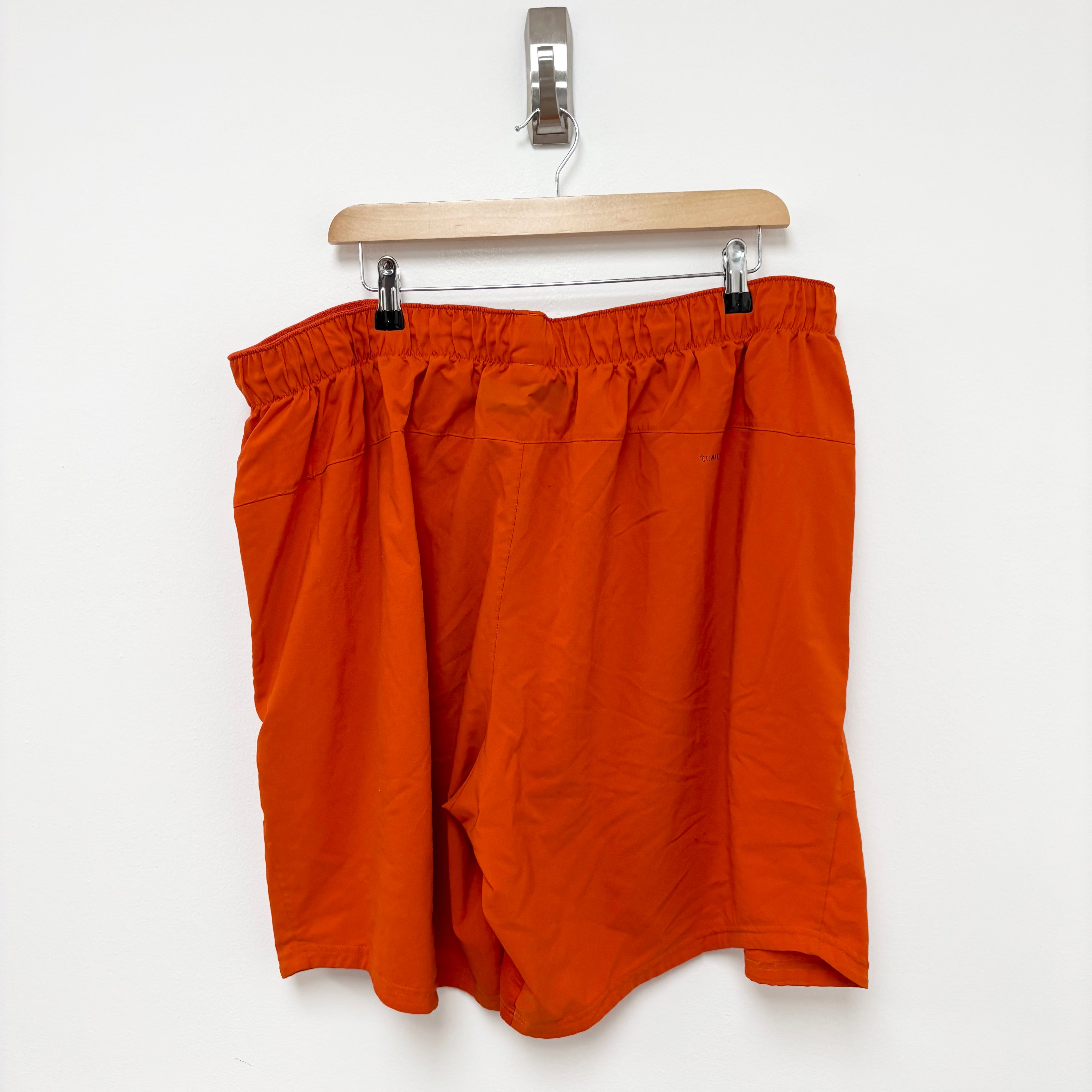 Adidas Shorts Mens 3XL Orange Sports Running Gym Athletic Pockets (E)