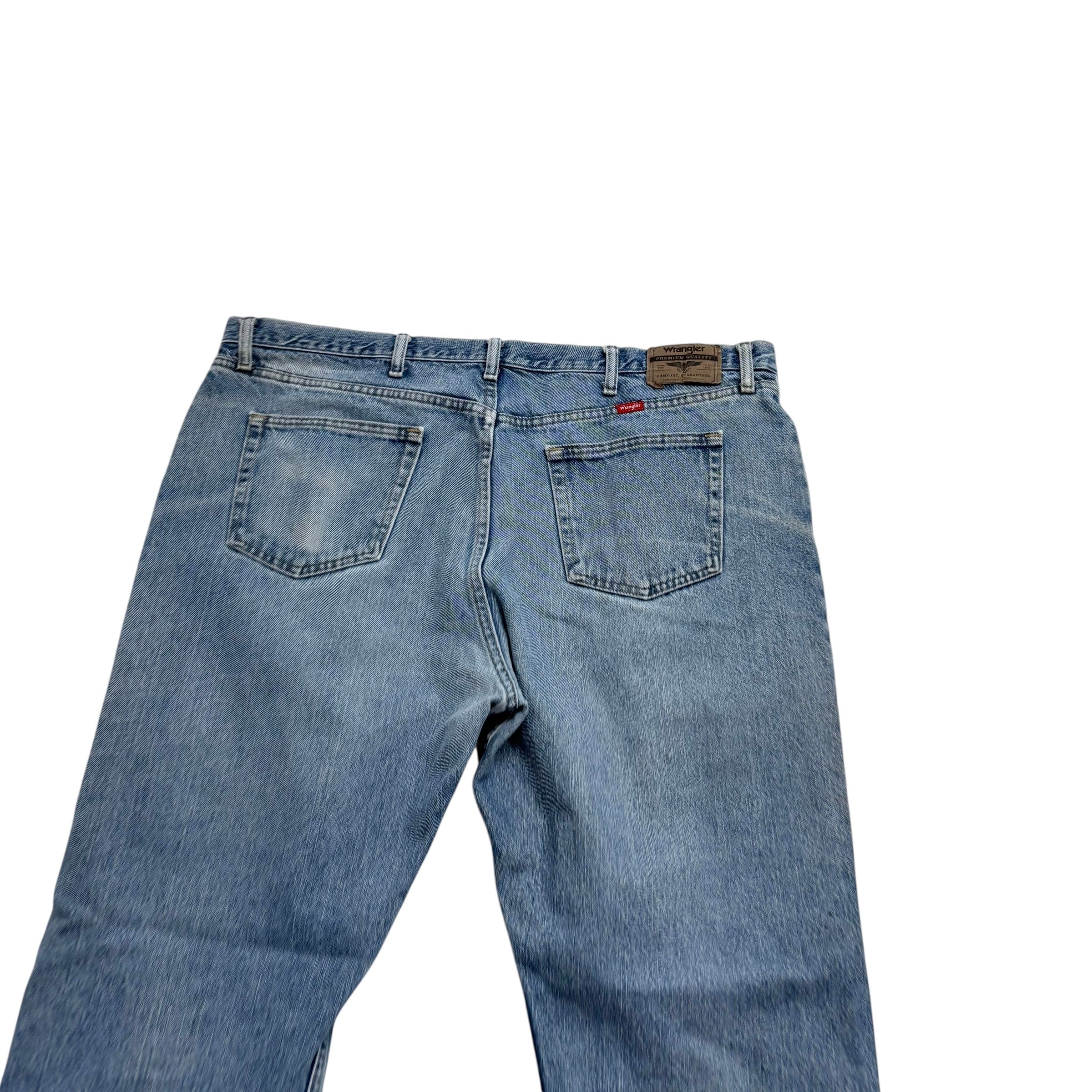 Wrangler Jeans W44 L30 Mens Light Blue Regular Straight Fit Denim (F)