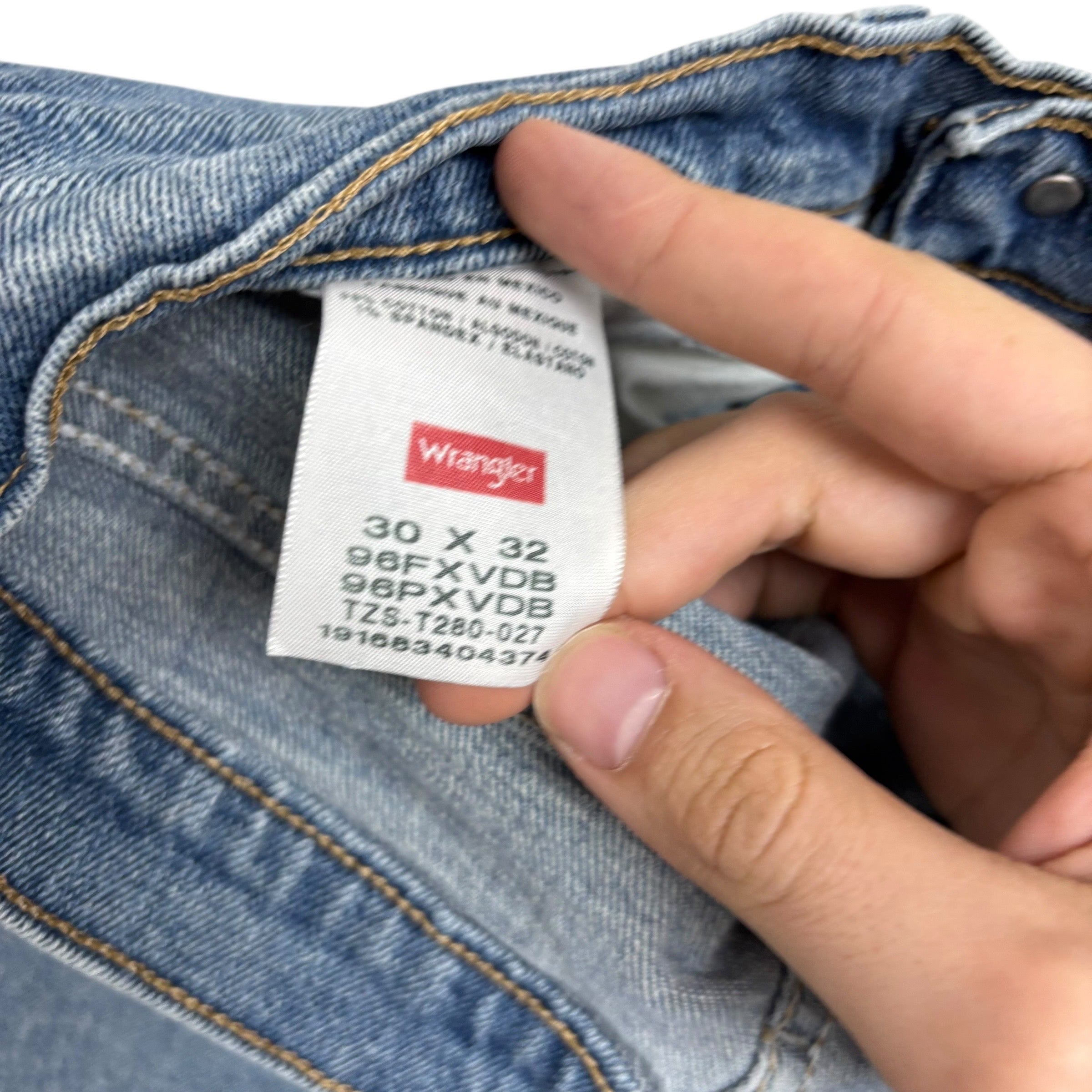 Wrangler Jeans W30 L32 Mens Light Blue Regular Straight Fit Stretch Denim (F)