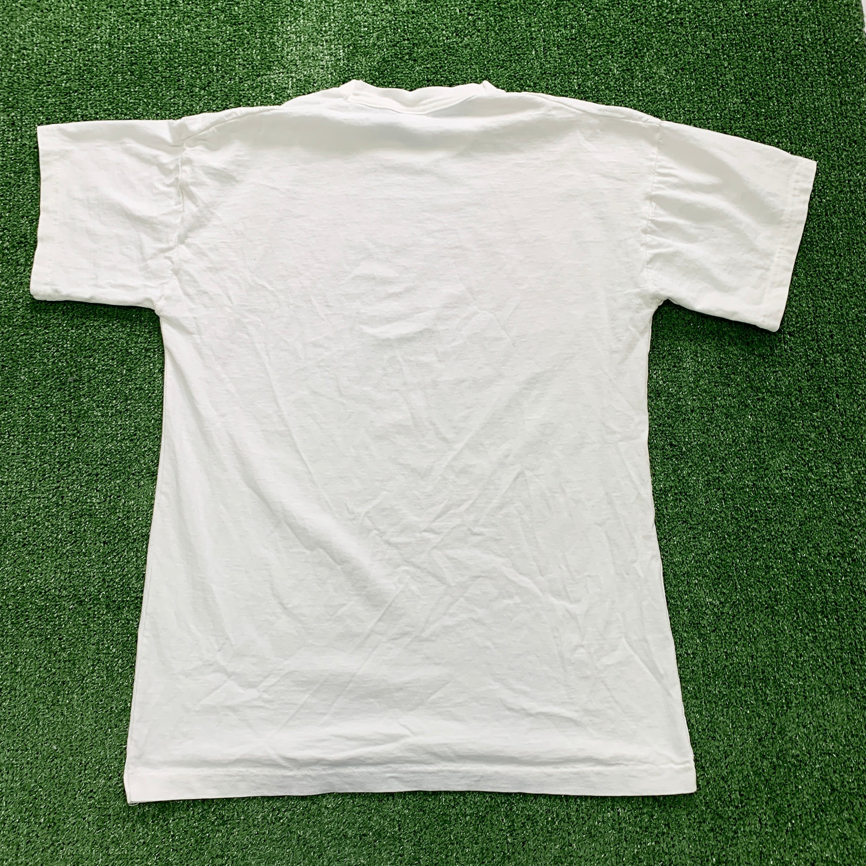 Vintage T Shirt Mens Large White Single Stitch Graphic Print 90s USA Church