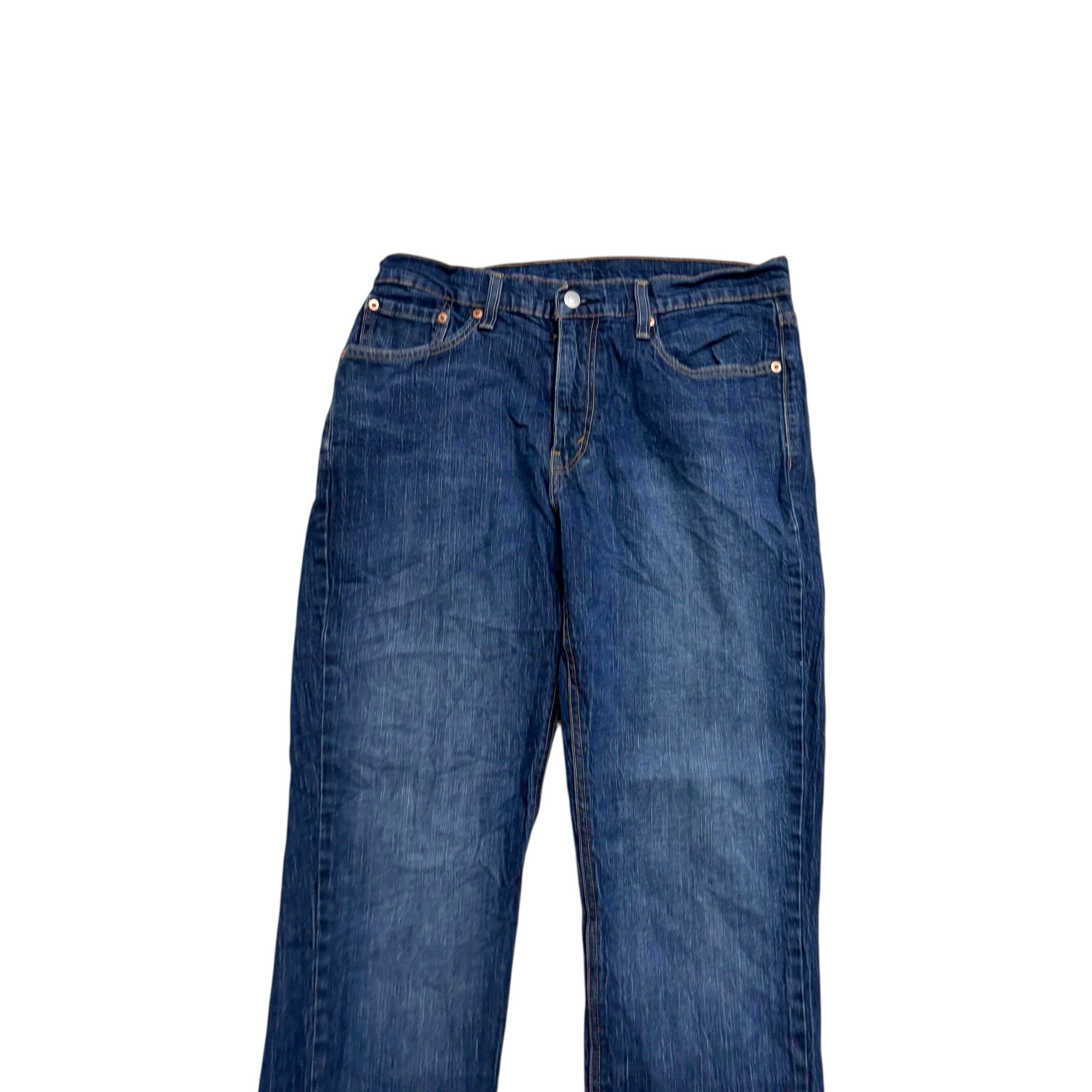 Levis 541 Jeans W33 L31 Mens Dark Blue Athletic Tapered Fit Stretch Denim (E)