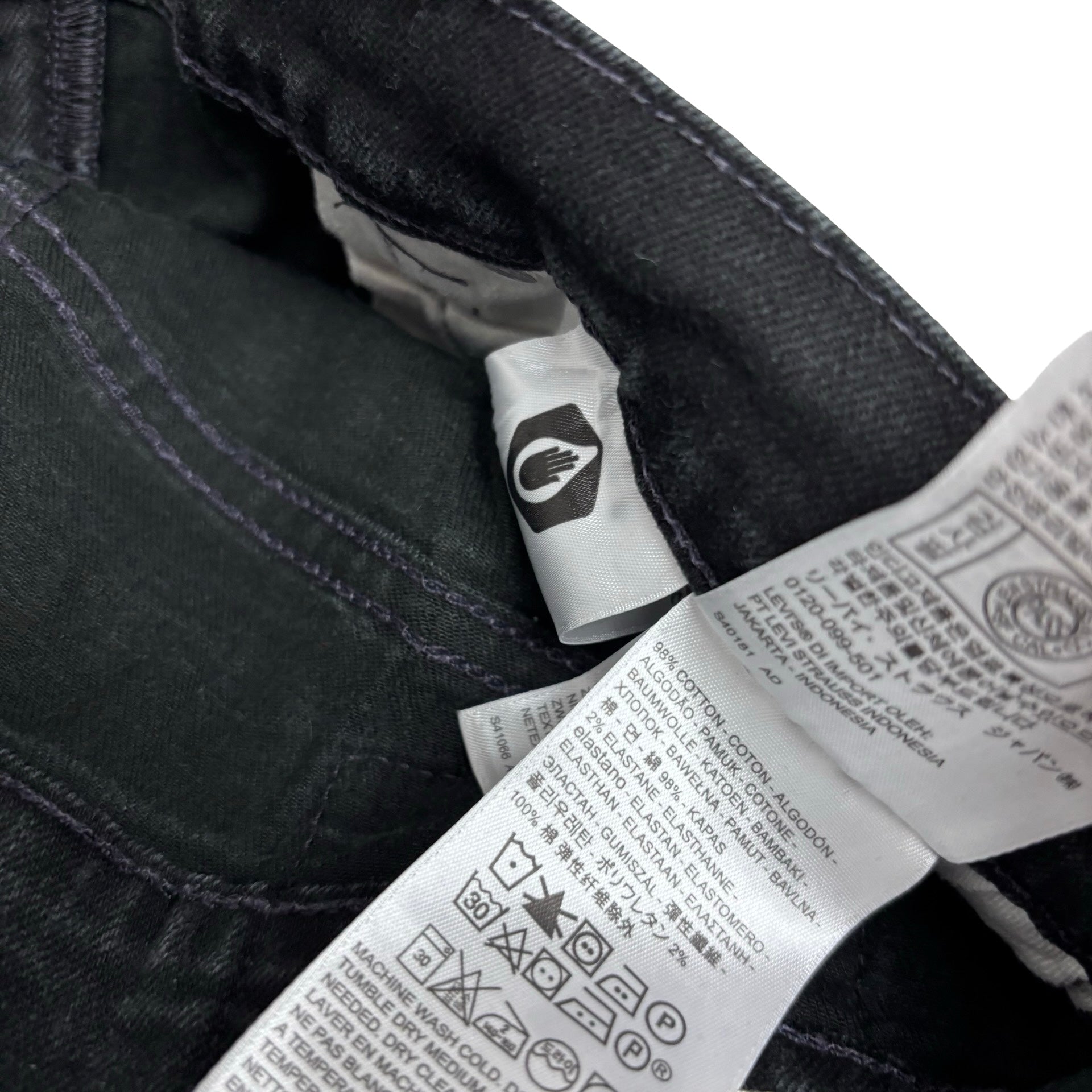 Levis 512 Jeans W31 L32 Mens Black Slim Tapered Fit Stretch Denim