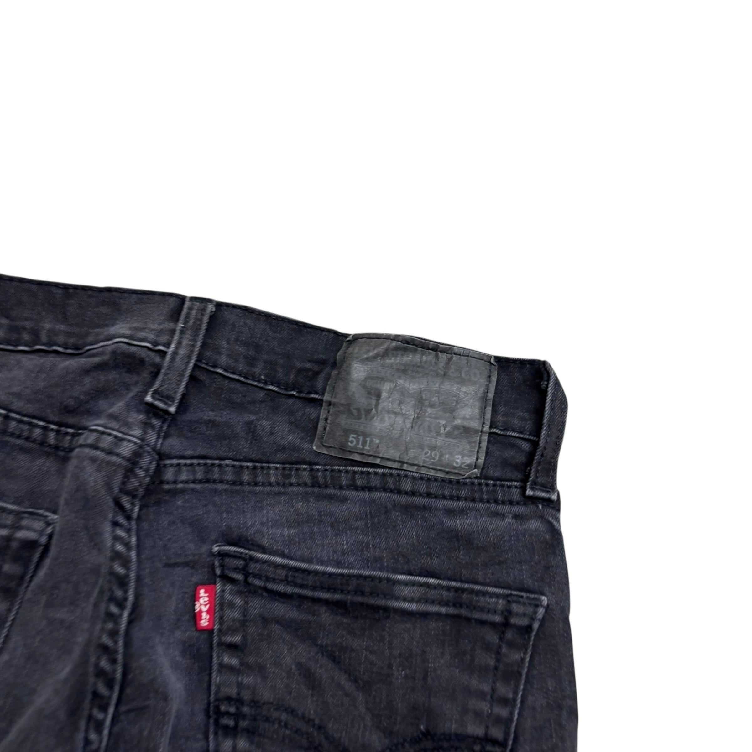 Levis 511 Jeans W28 L32 Mens Black Slim Fit Stretch Denim