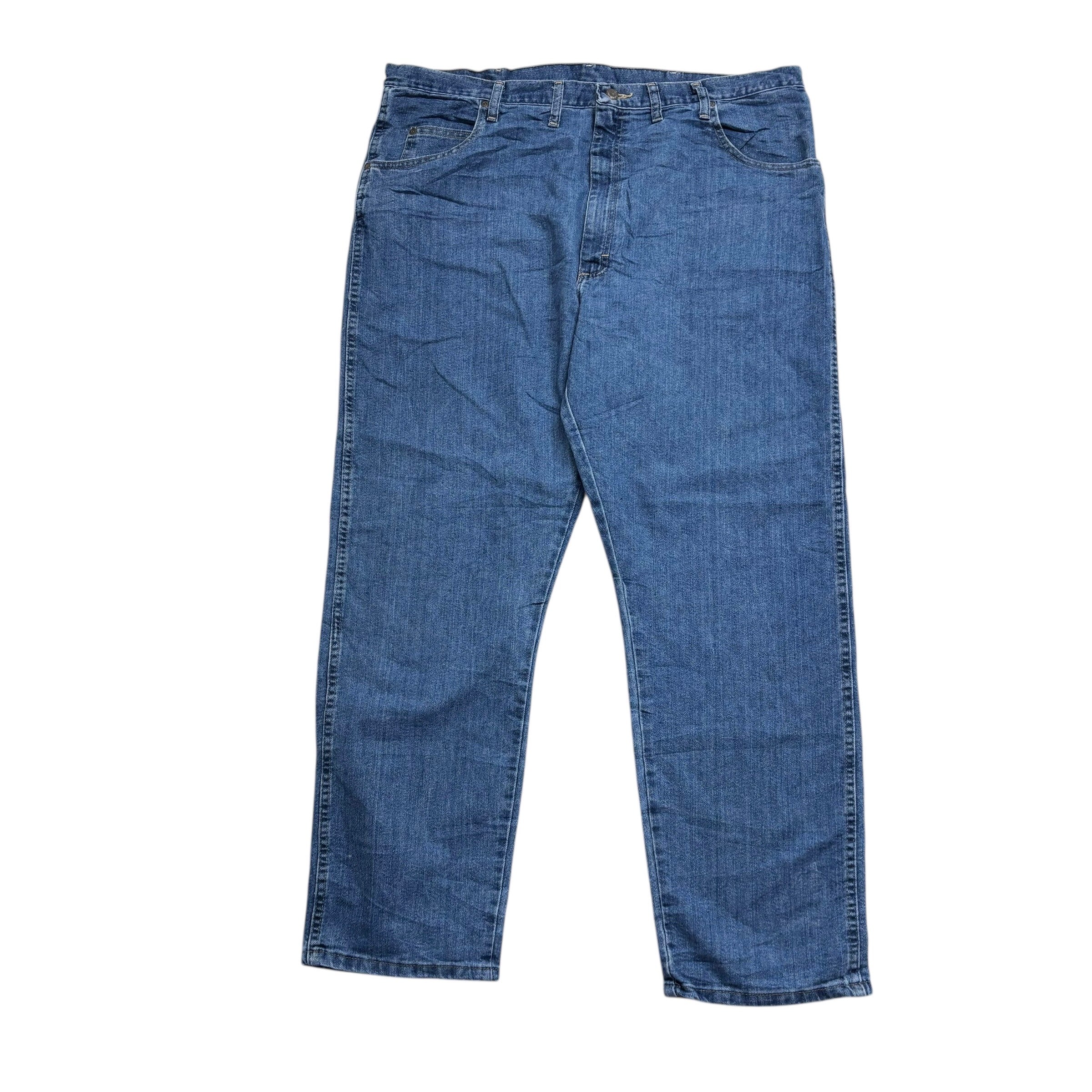 Wrangler Jeans W44 L32 Mens Mid Blue Relaxed Straight Fit Vintage Denim (E)