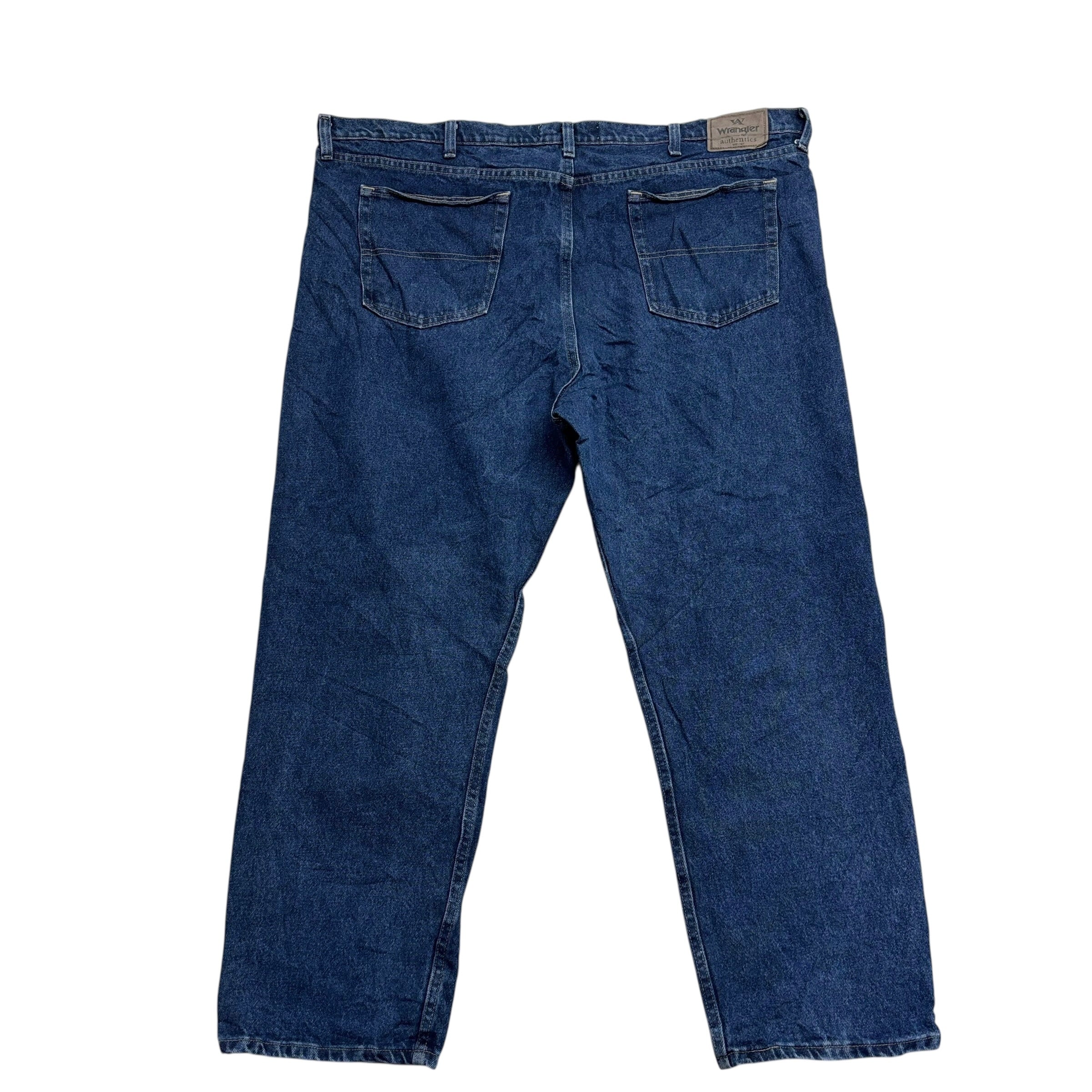 Wrangler Jeans W48 L30 Mens Dark Blue Baggy Relaxed Straight Fit Denim (E)