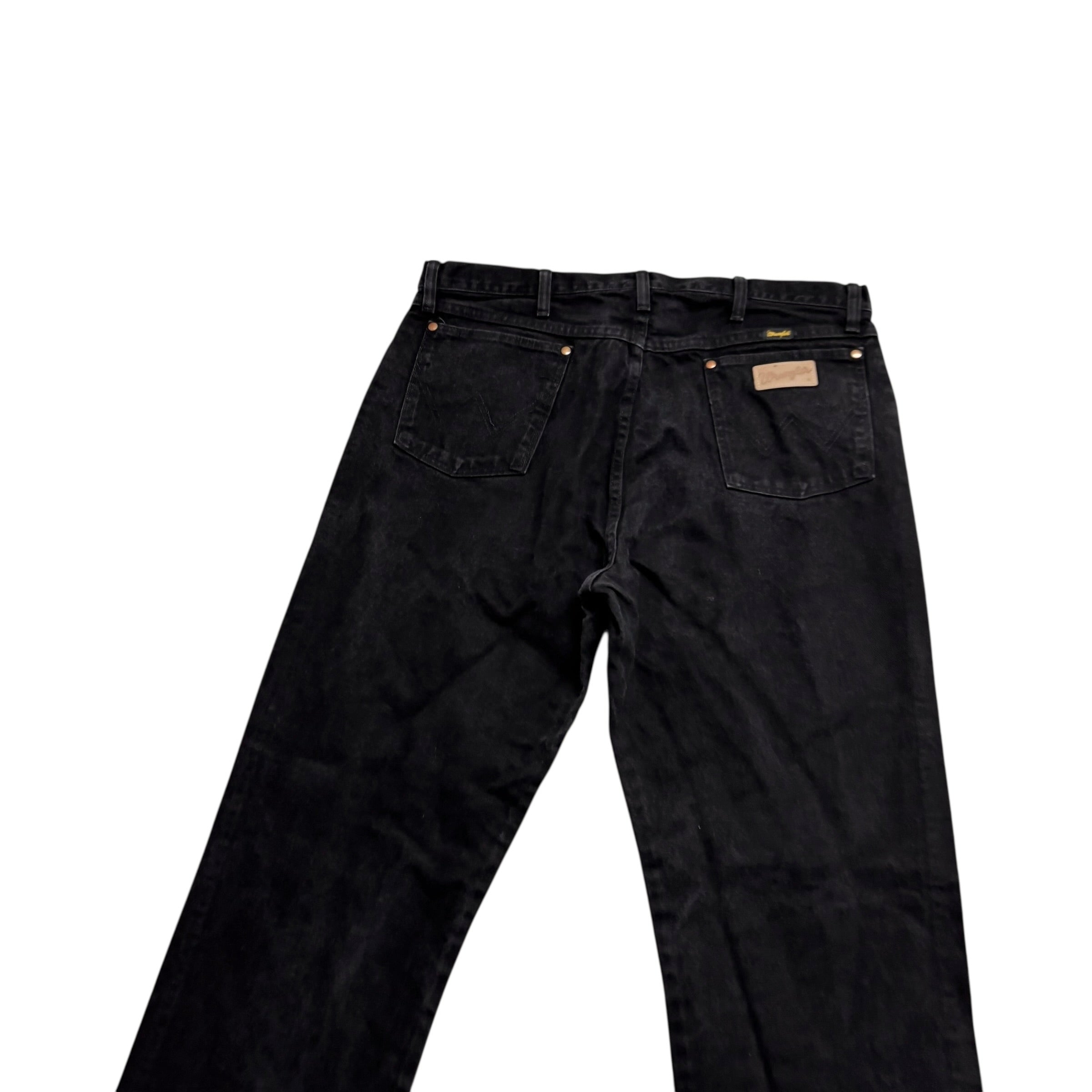 Wrangler Jeans Cowboy Cut W38 L36 Mens Black 13MWZ Original Fit Denim (E)
