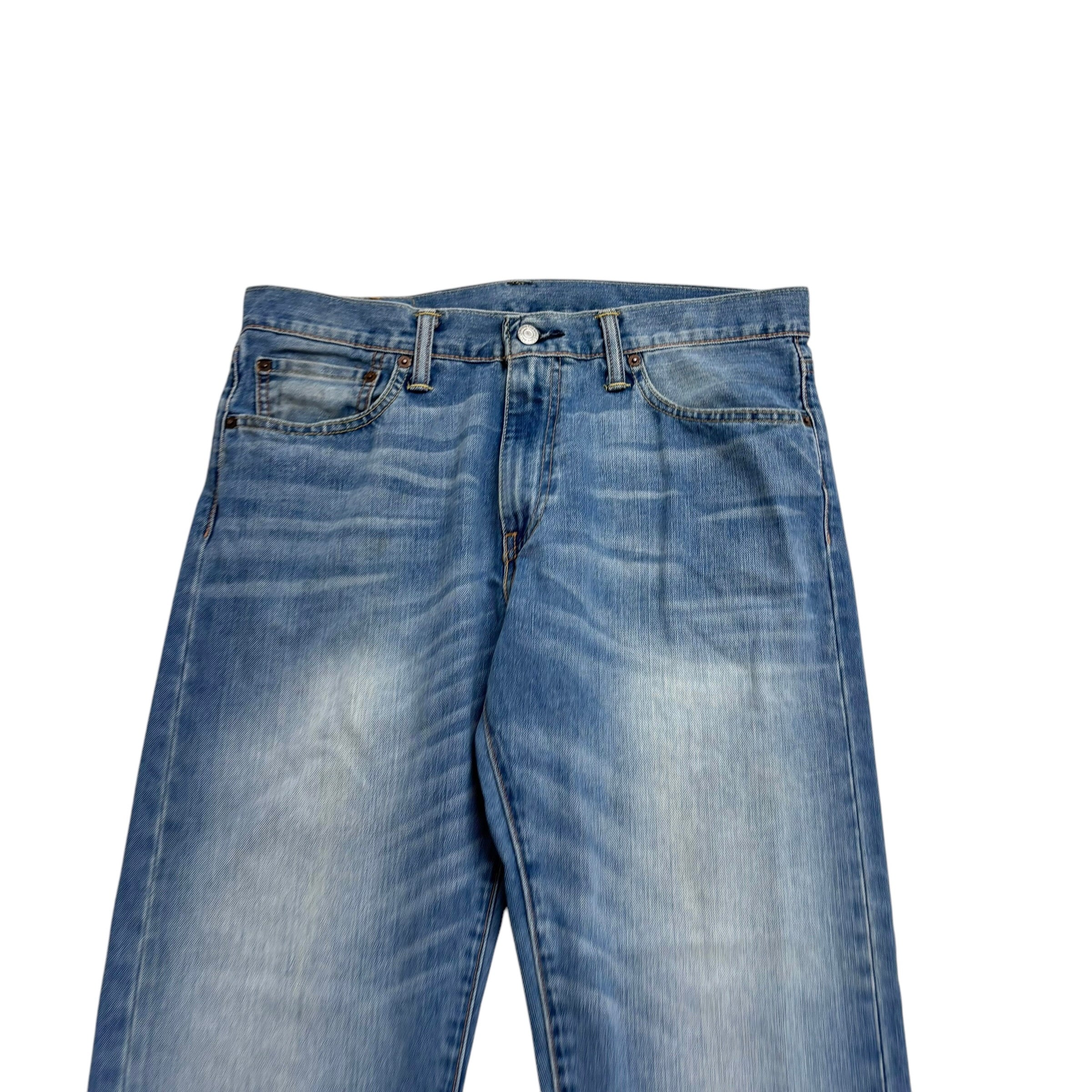 Levis 504 Jeans W34 L29 Mens Mid Blue Regular Straight Fit Denim