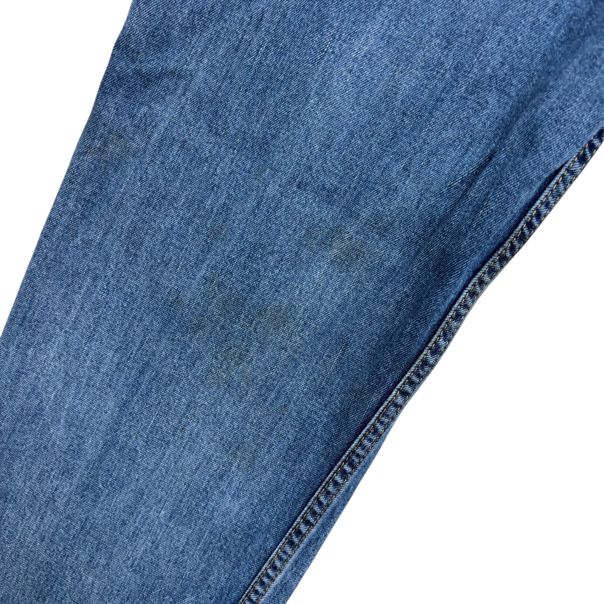 Levis 505 Jeans W36 L32 Mens Mid Blue Regular Straight Fit Stretch Denim (F)