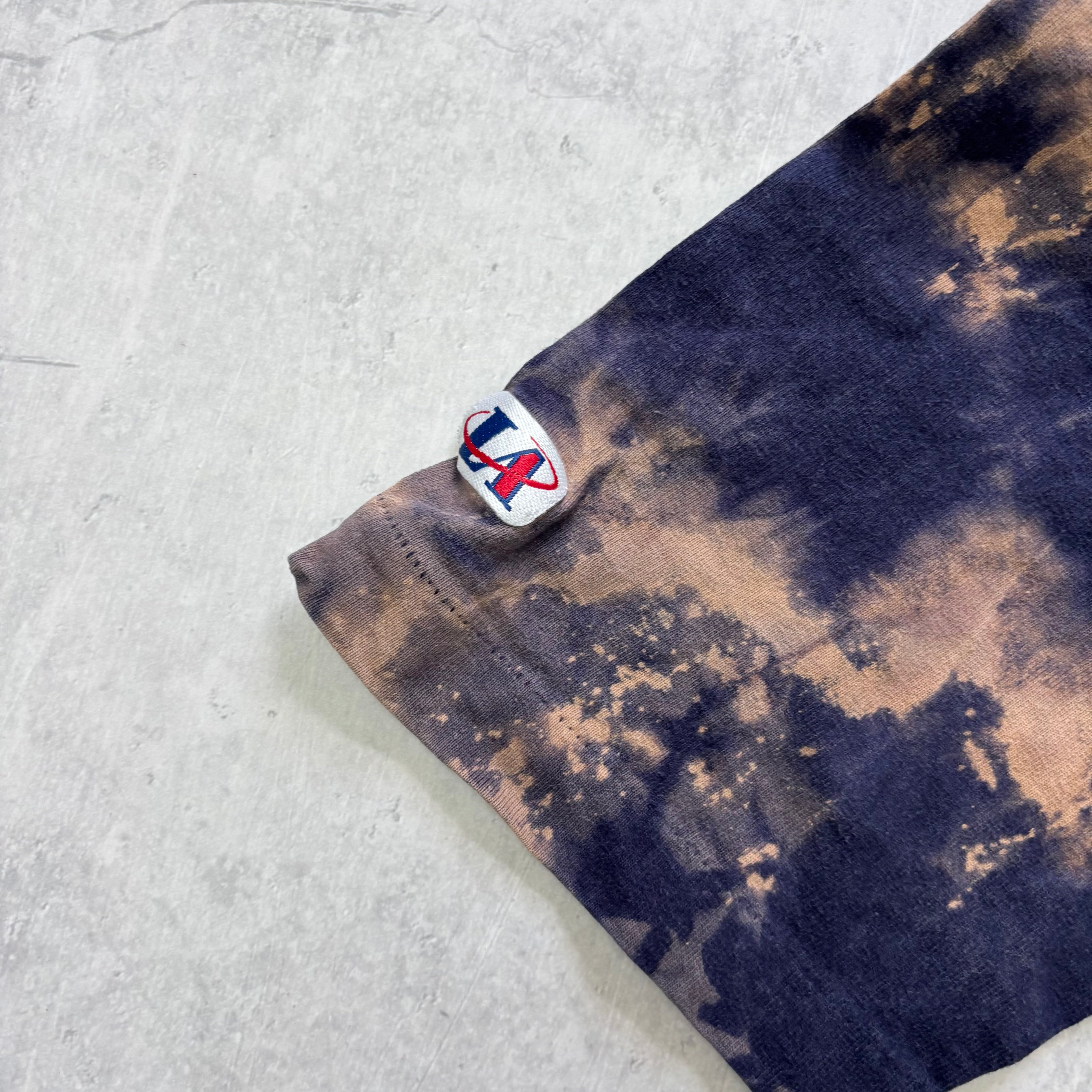 Vintage T Shirt Mens Large Tie Die Single Stitch Graphic Print 90s NFL Bears (E)