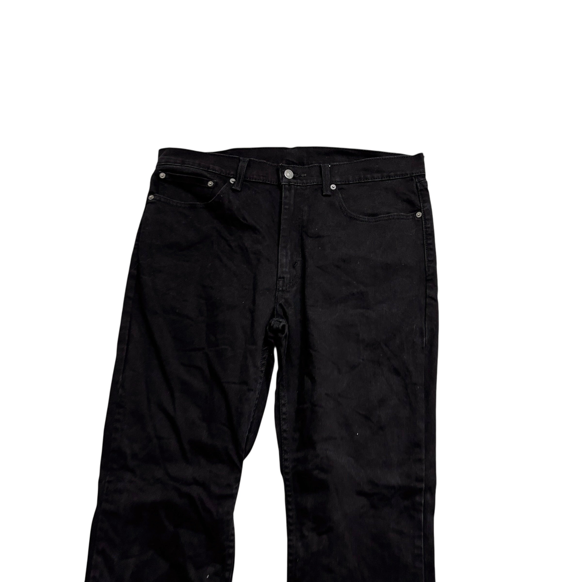 Levis 514 Jeans W36 L32 Mens Black Regular Straight Fit Stretch Denim (E)
