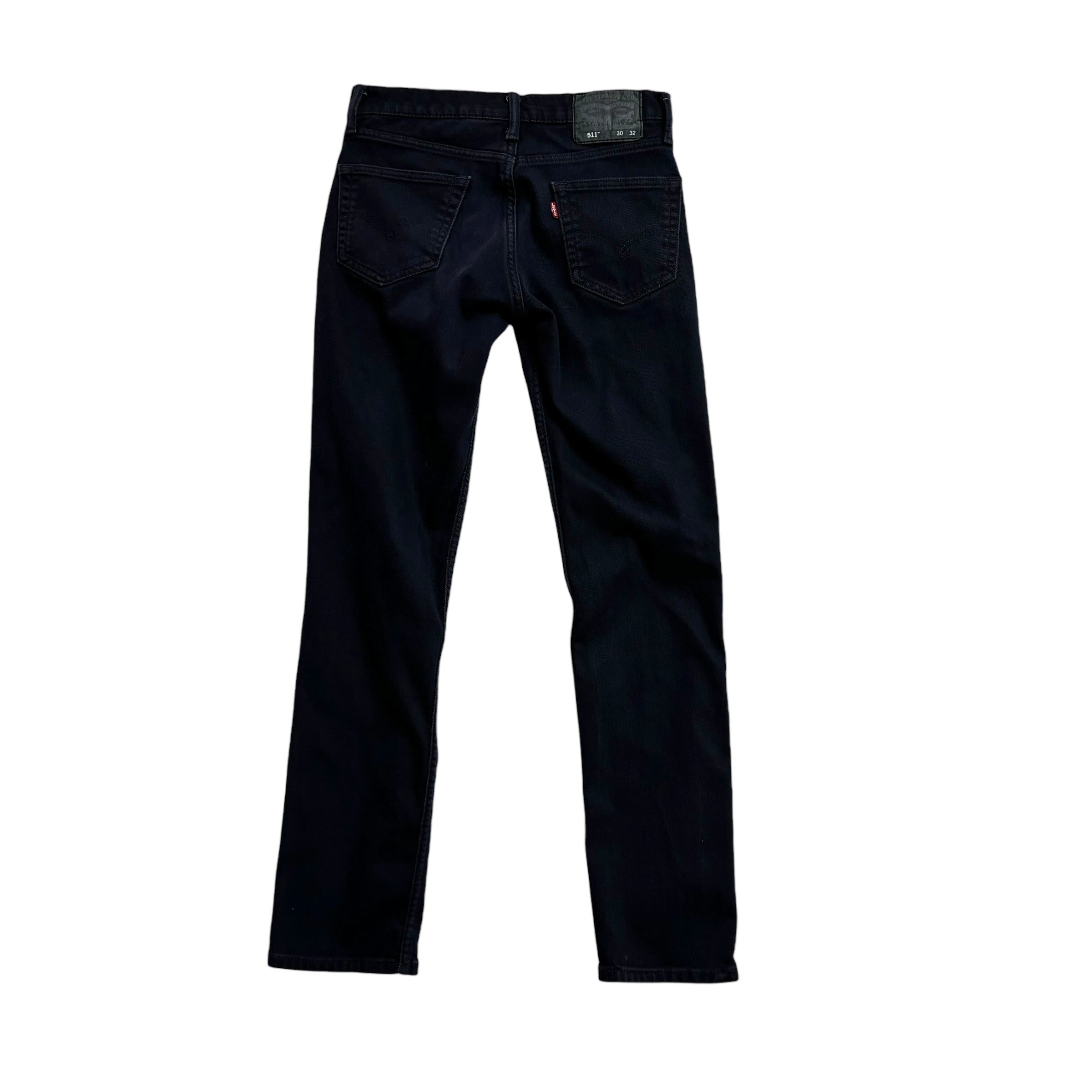 Levis 511 Trousers W29 L31 Mens Navy Blue Slim Fit Stretch Cotton Pants