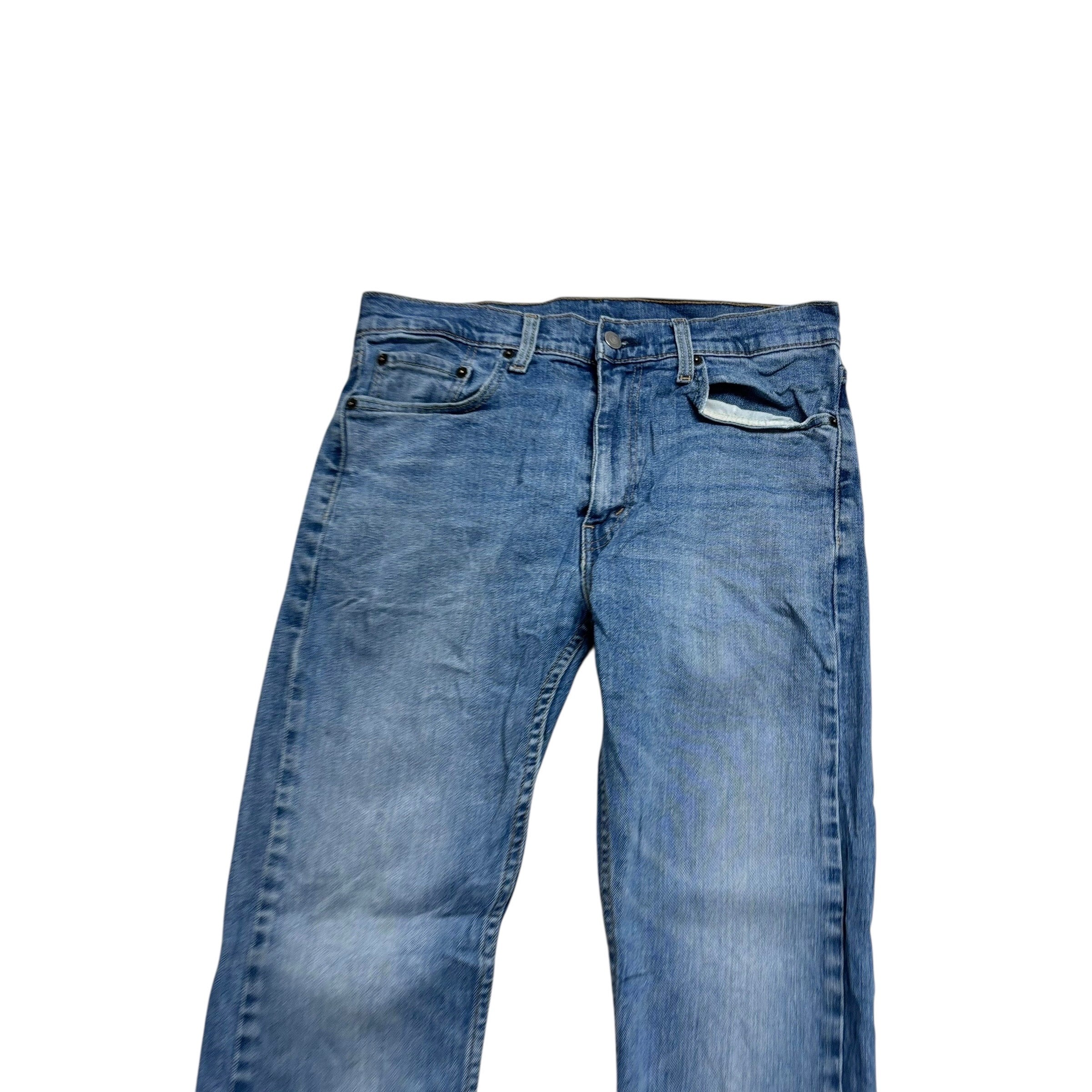 Levis 513 Jeans W32 L30 Mens Mid Blue Slim Straight Fit Stretch Denim (E)