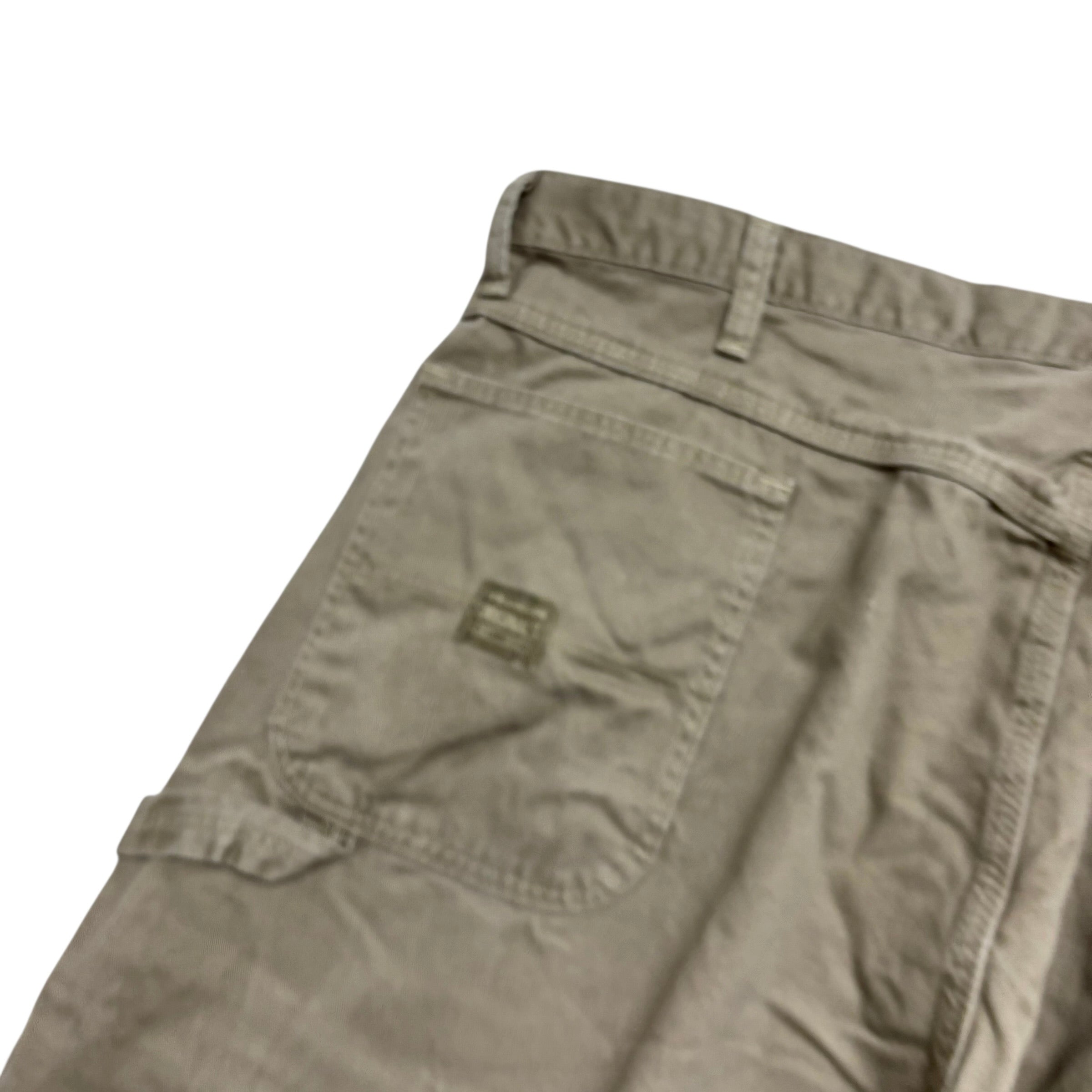 Wrangler Carpenter Trousers W42 L32 Mens Beige Relaxed Baggy Fit Pants (E)