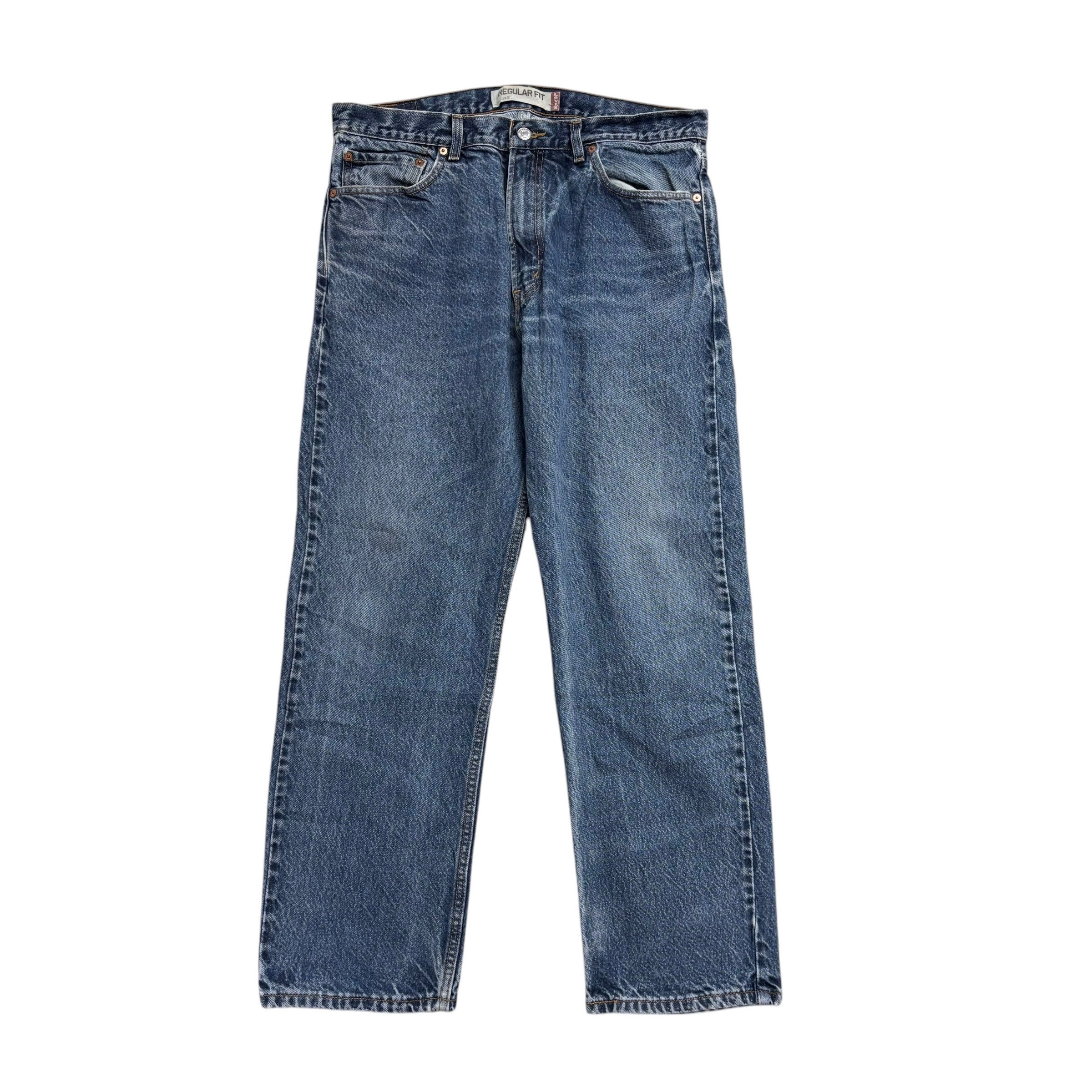 Levis 505 Jeans W36 L30 Mens Mid Blue Regular Straight Fit Vintage Denim