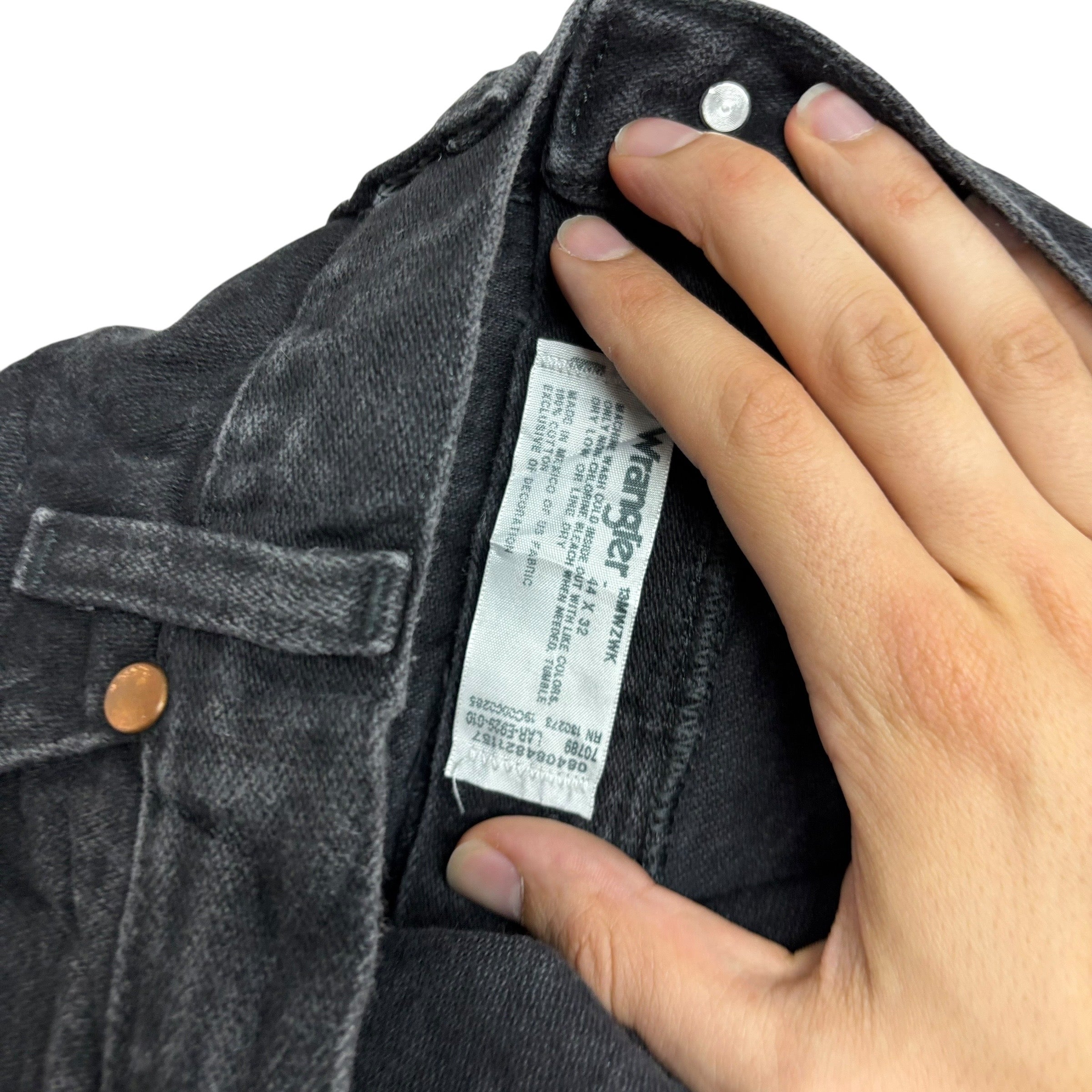 Wrangler Jeans Cowboy Cut W44 L32 Mens Black 13MWZ Original Fit Denim