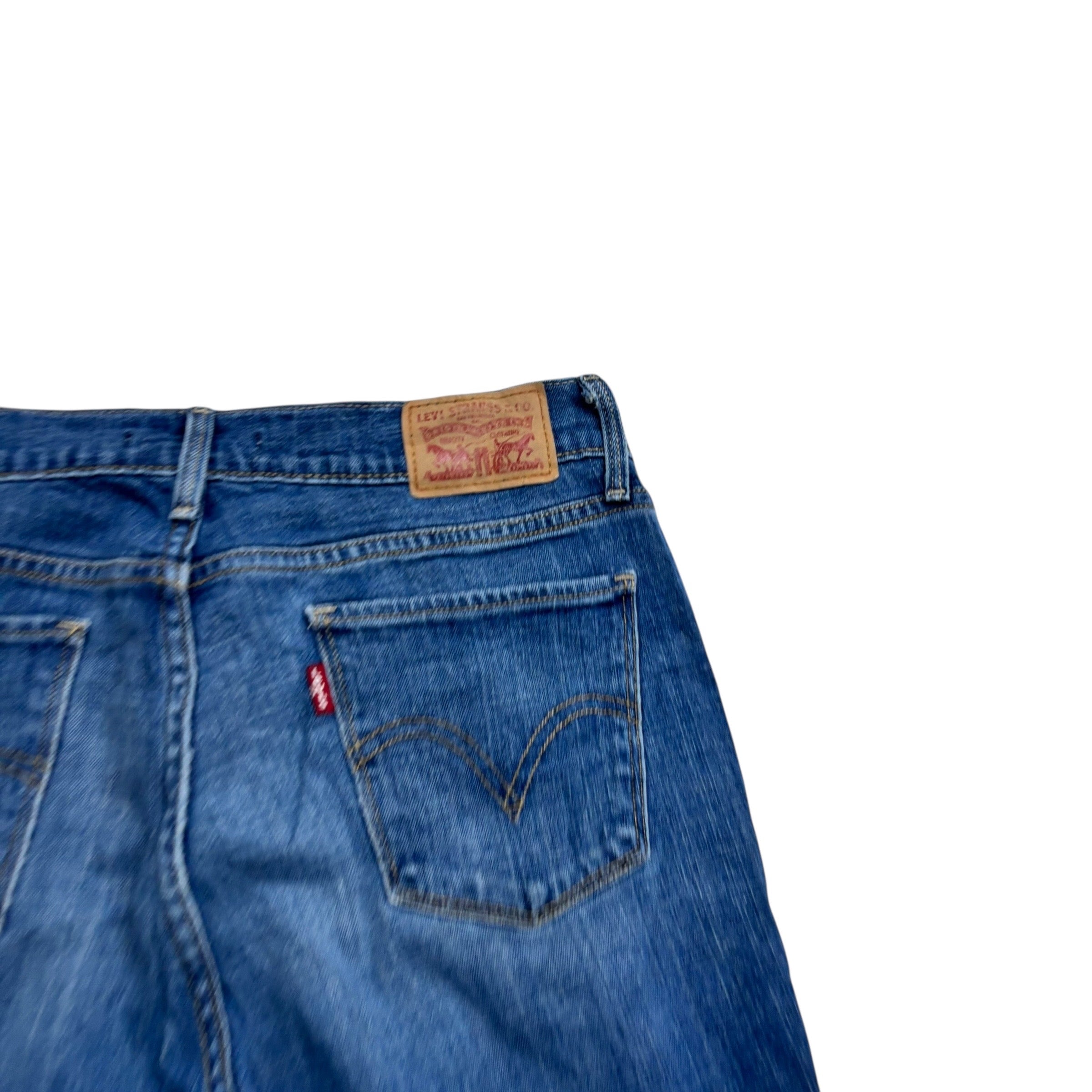 Levis 515 Jeans W27 L32 Womens Regular Bootcut Mid Blue Stretch Denim (E)