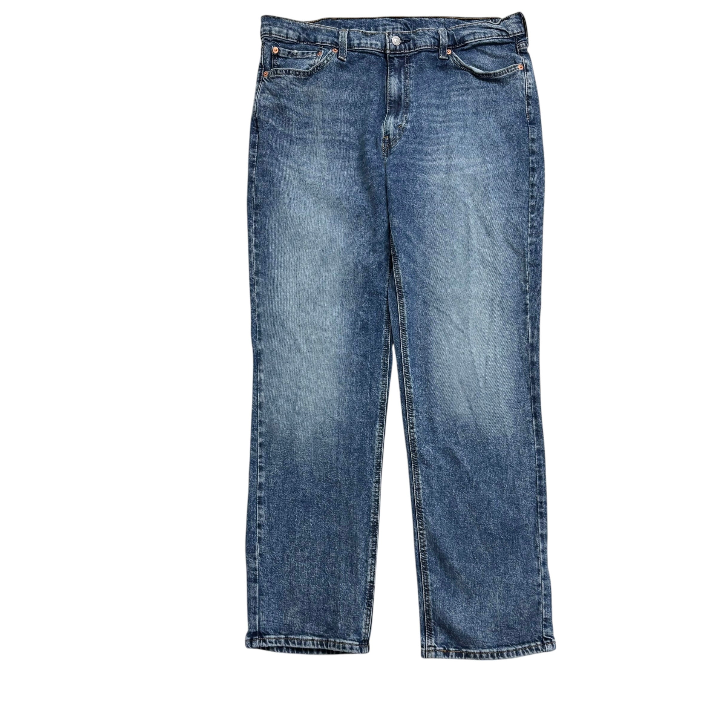 Levis 541 Jeans W38 L32 Mens Mid Blue Athletic Tapered Fit Stretch Denim (E)