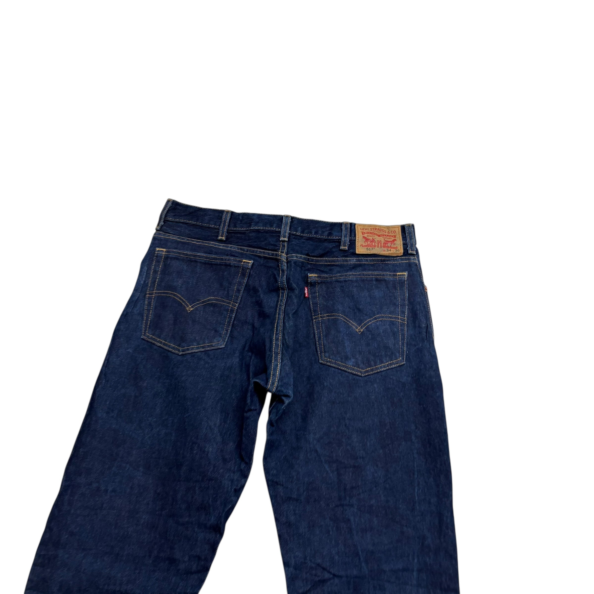 Levis 517 Jeans W34 L36 Mens Dark Blue Regular Bootcut Fit Denim (E)