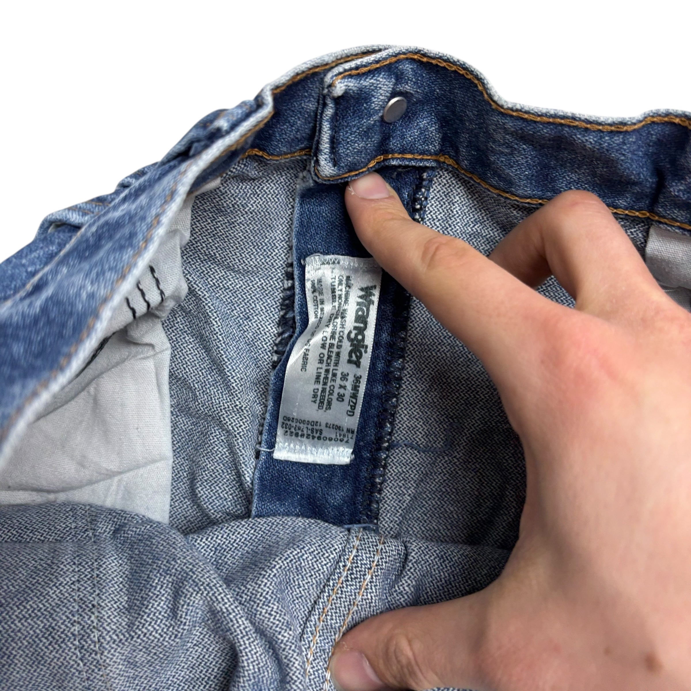 Wrangler Jeans Cowboy Cut W36 L28 Mens Mid Blue 36MWZ Slim Fit Denim