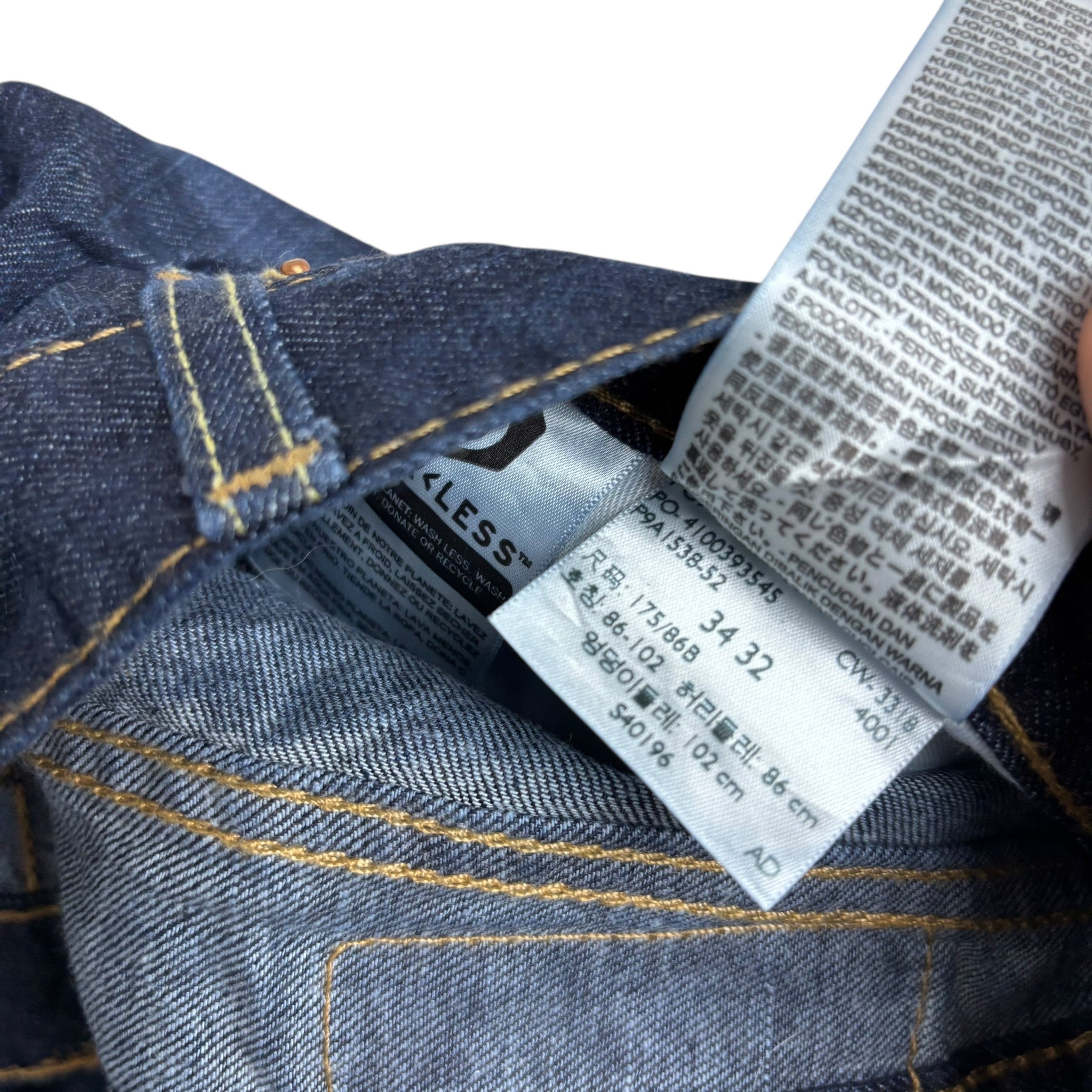 Levis 514 Jeans W34 L32 Mens Dark Blue Regular Straight Fit Denim (E)