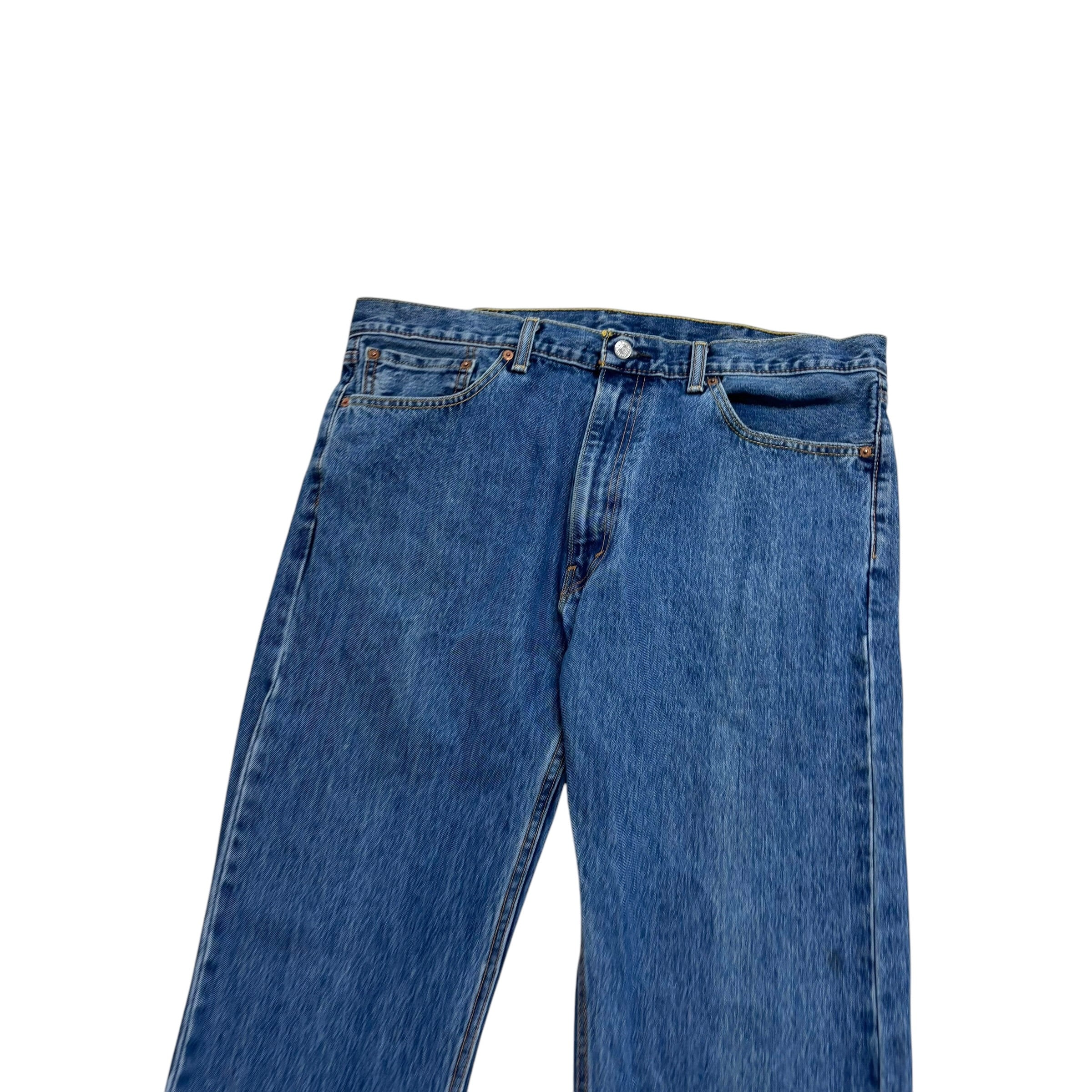 Levis 505 Jeans W38 L30 Mens Mid Blue Regular Straight Fit Denim